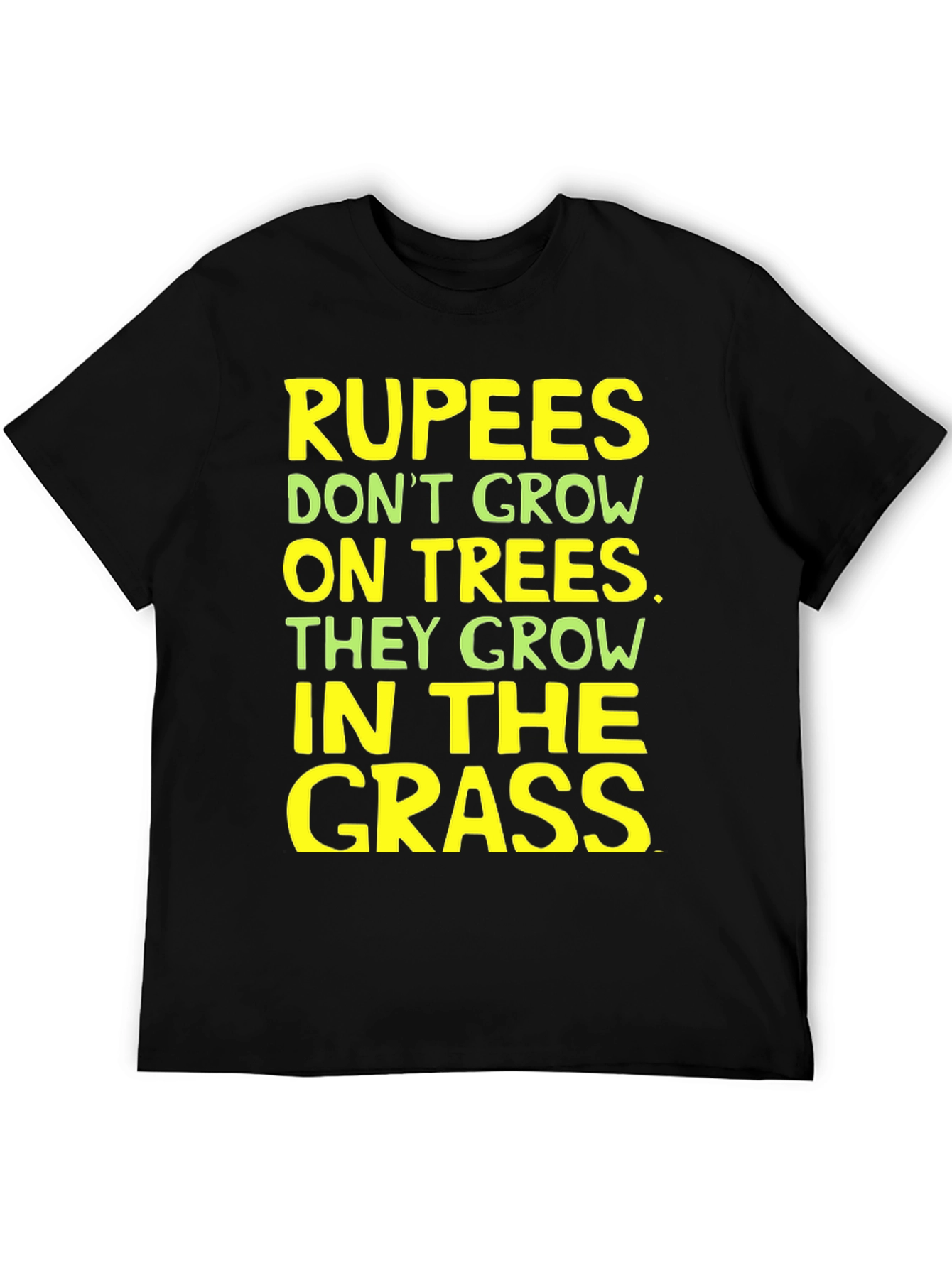 Black Rupees in Grass Graphic Tee - Funny Sarcastic T-Shirt view 5