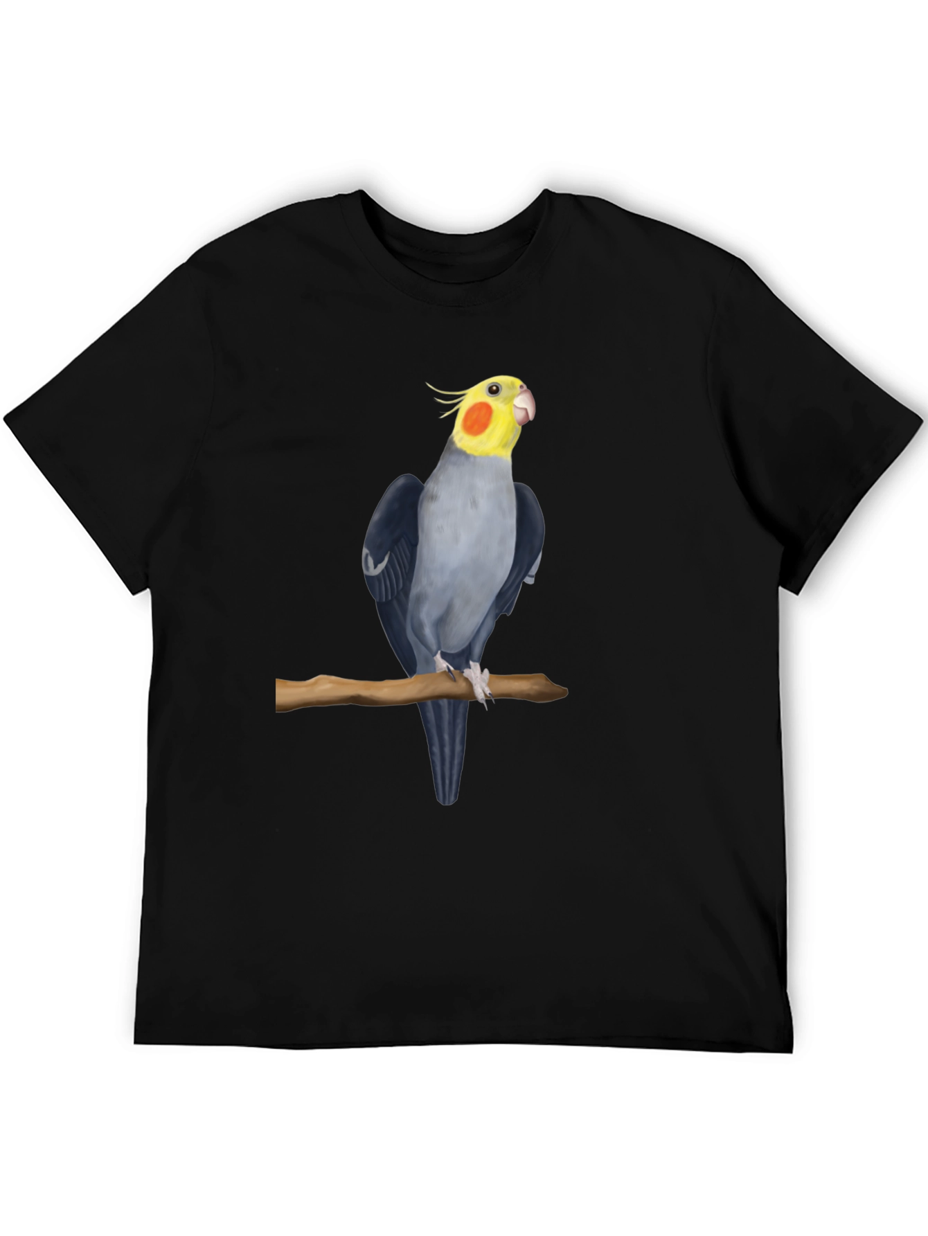 Black Cockatiel Bird Black T-Shirt view 5