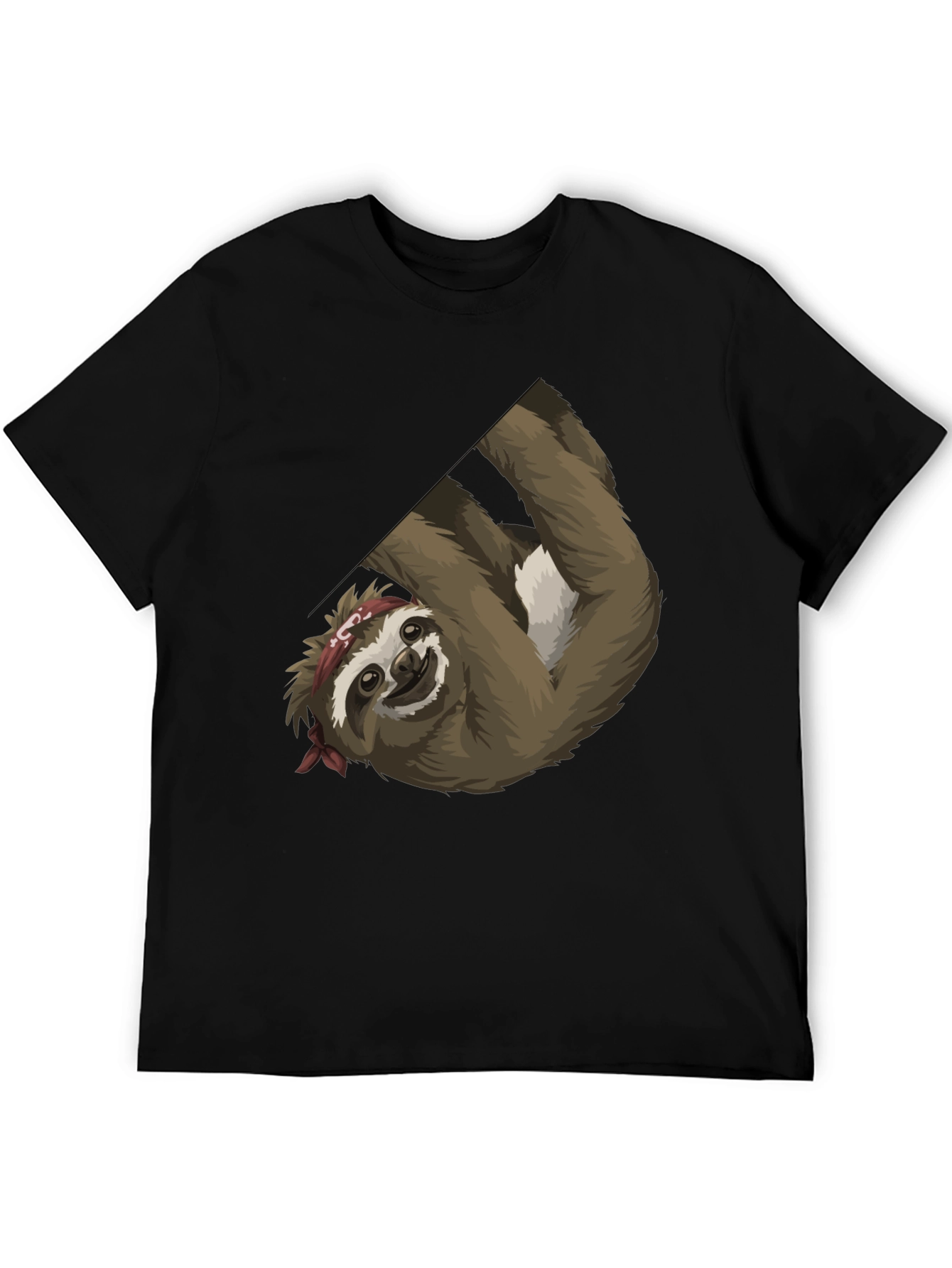 Black Sloth Bandana Men's Graphic Tee view 5