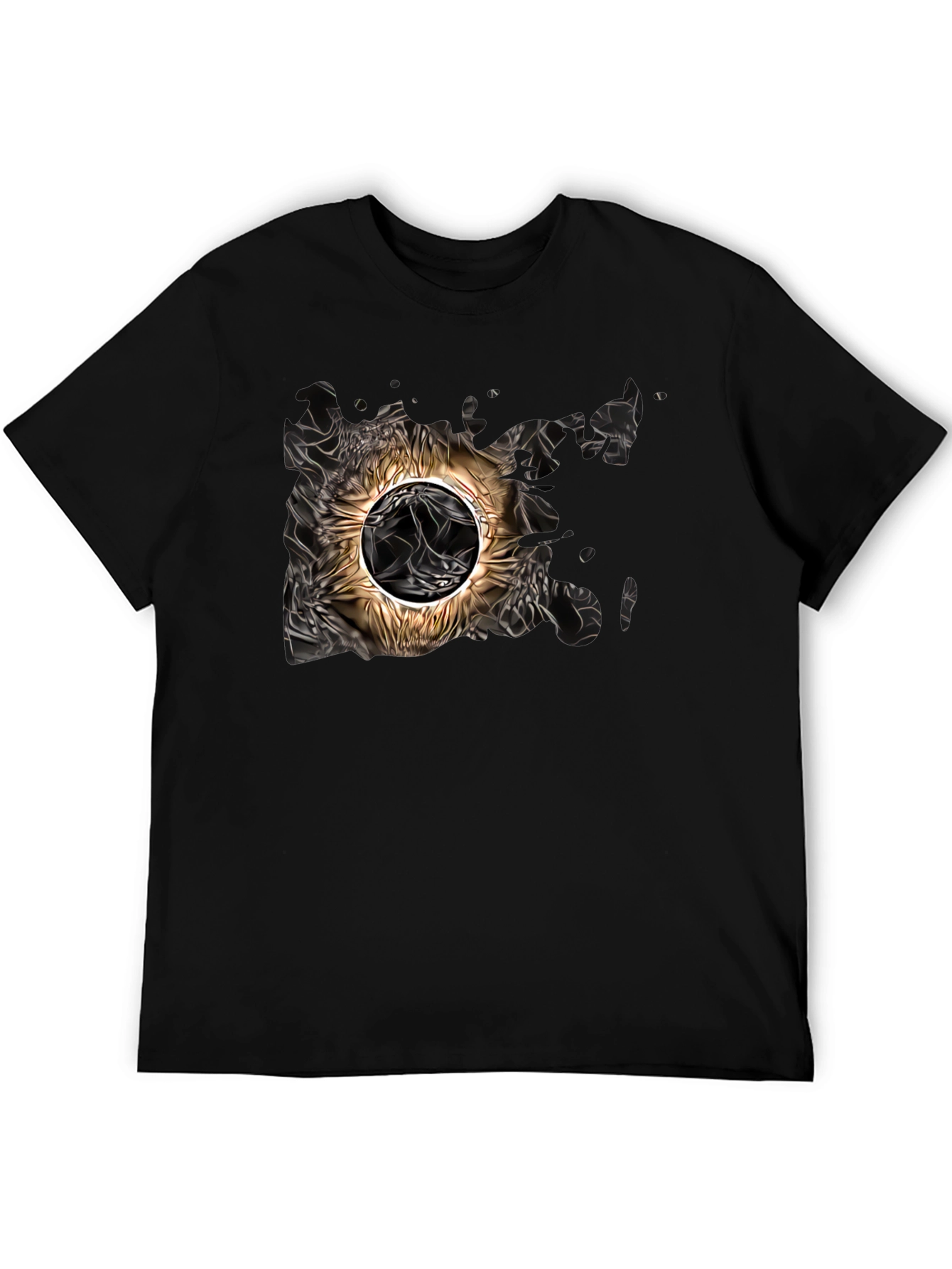 Black Abstract Sun Graphic Tee - Black view 5