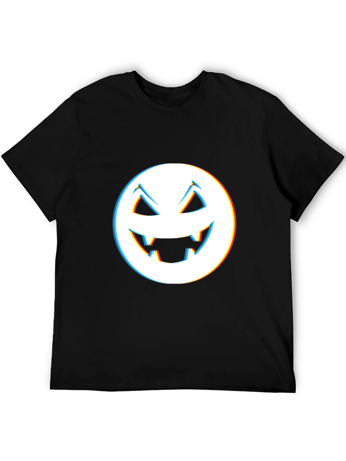 Black Spooky Smile Tee - Men's Black Halloween Graphic T-Shirt view 5