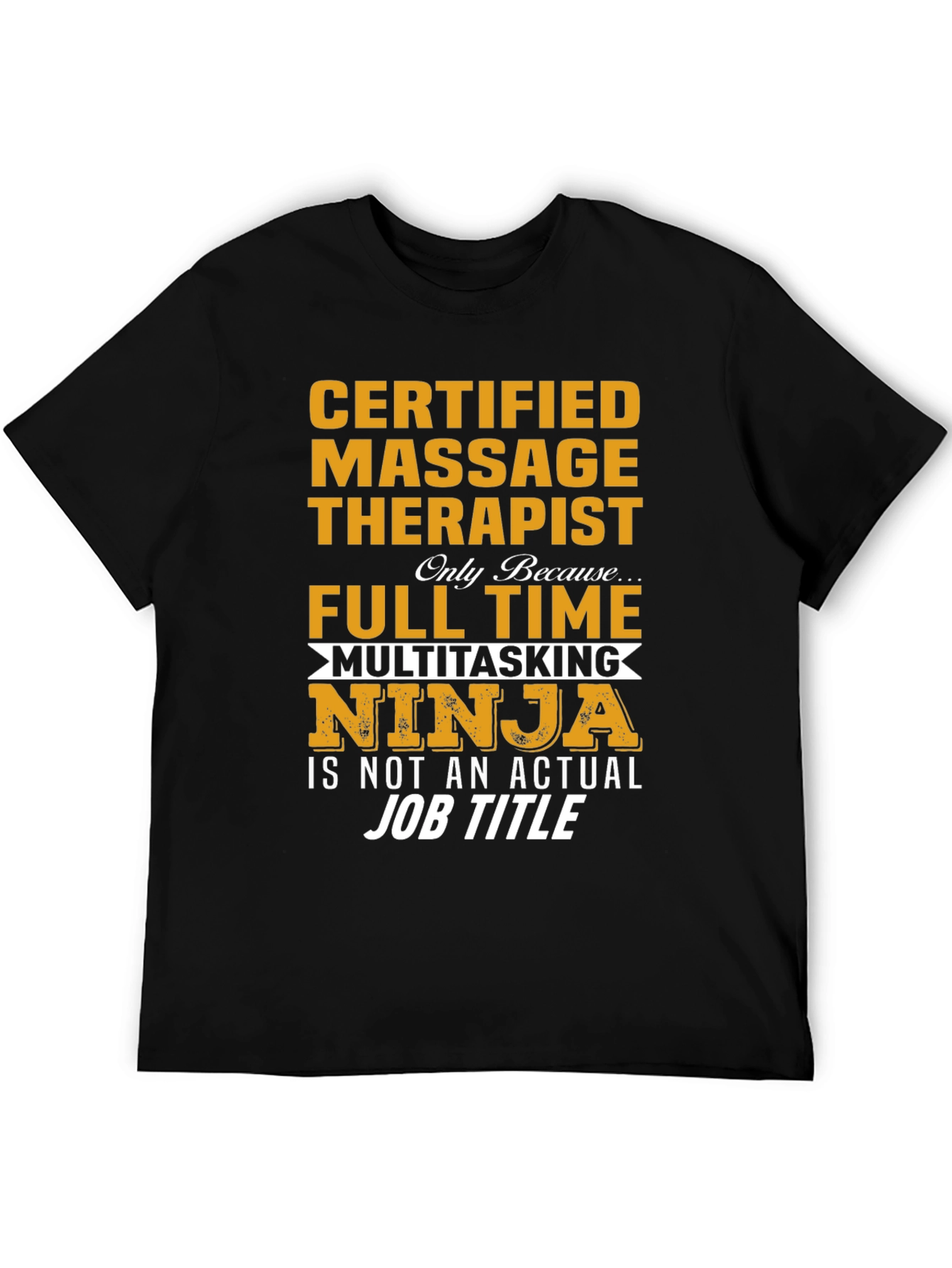 Black Certified Massage Therapist Ninja T-Shirt view 5
