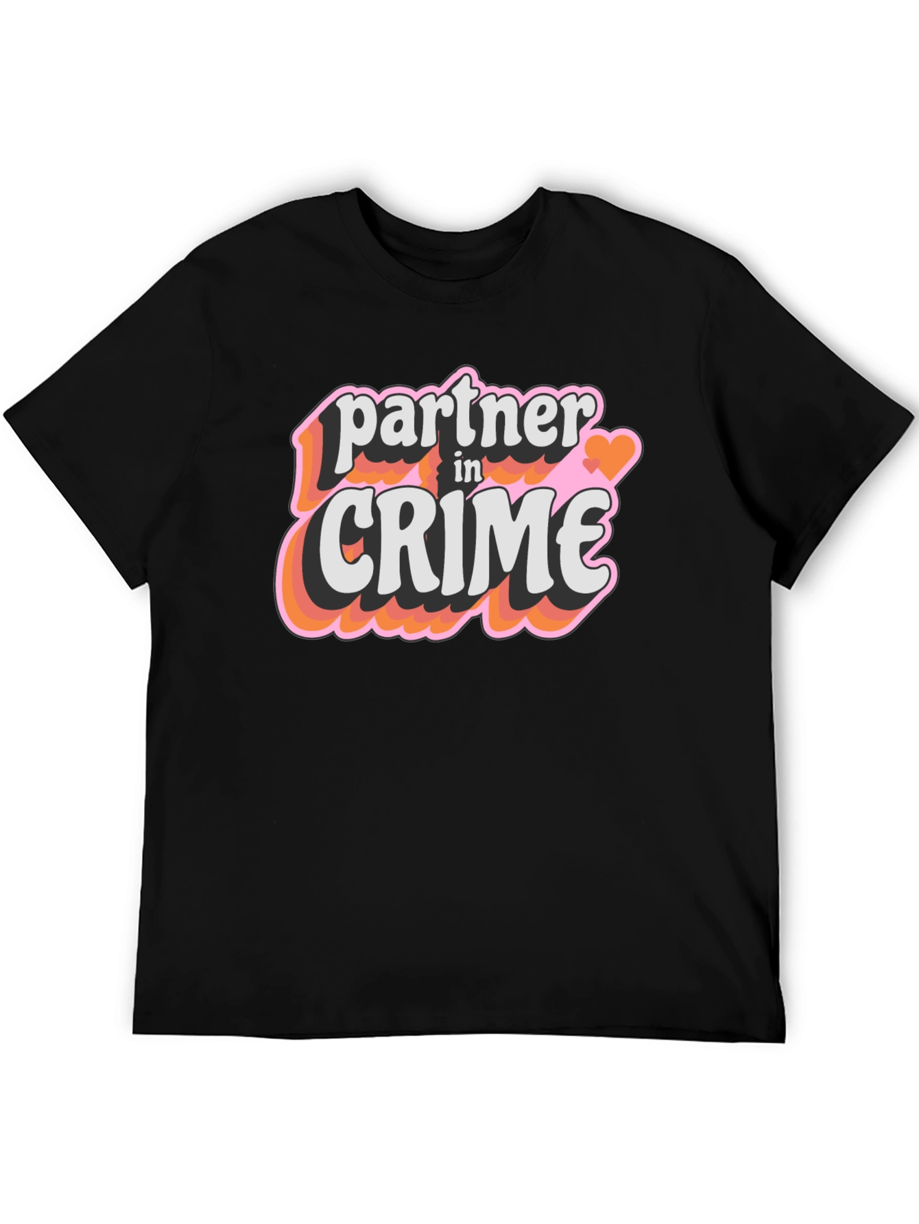 Black Partner in Crime T-Shirt - Black Crew Neck Tee view 5