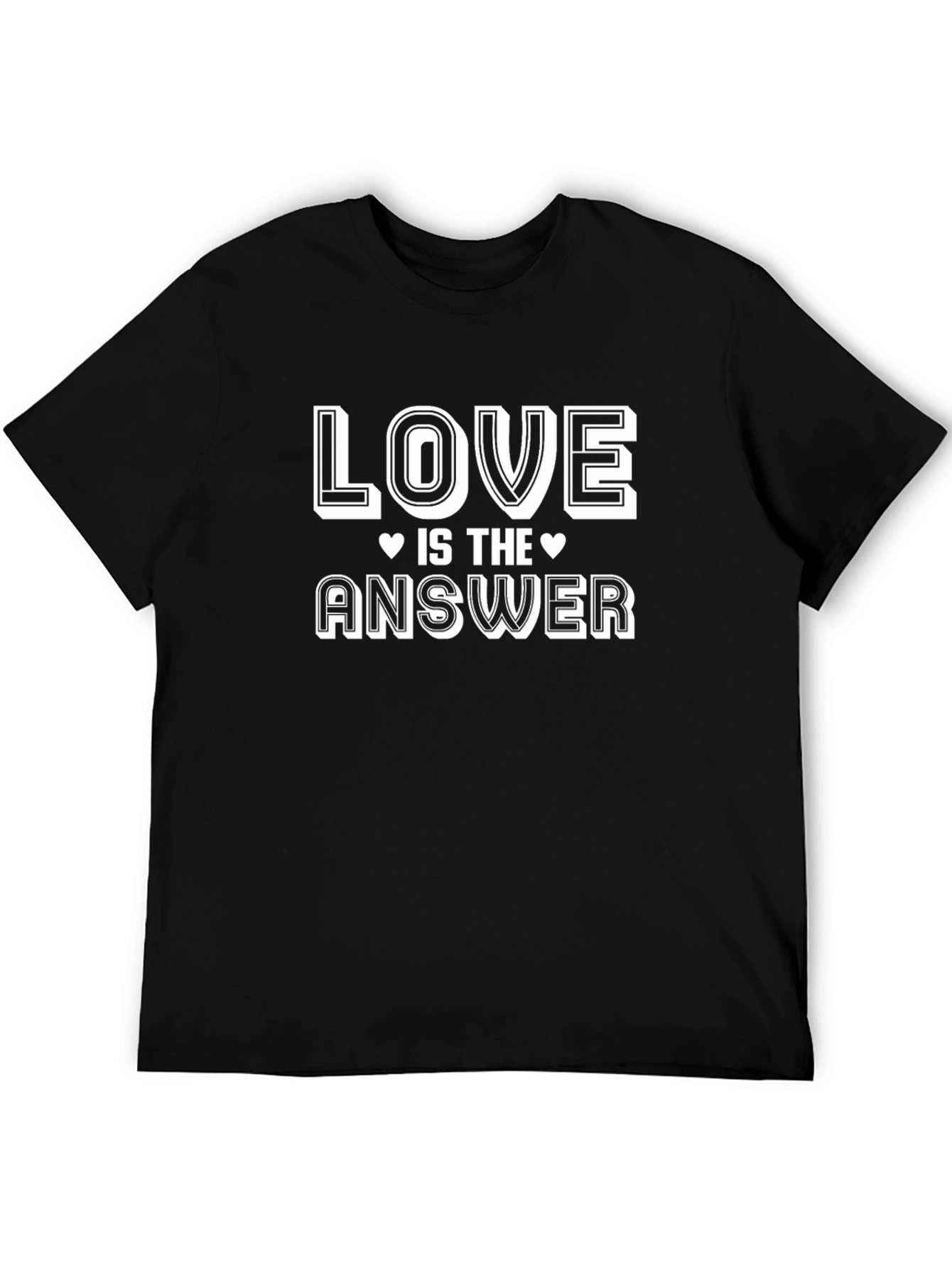 Black Love Is The Answer Graphic Black T-Shirt view 5