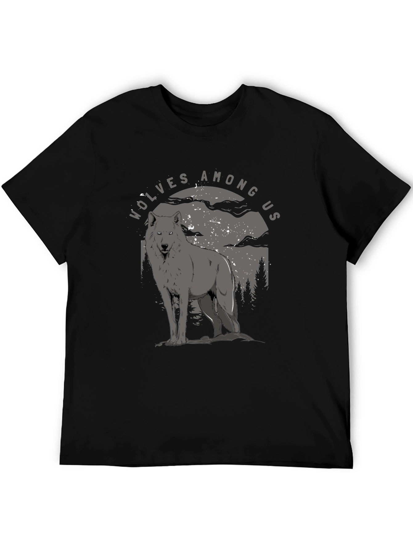 Black Wolves Among Us Graphic Tee - Midnight Howl T-Shirt view 5