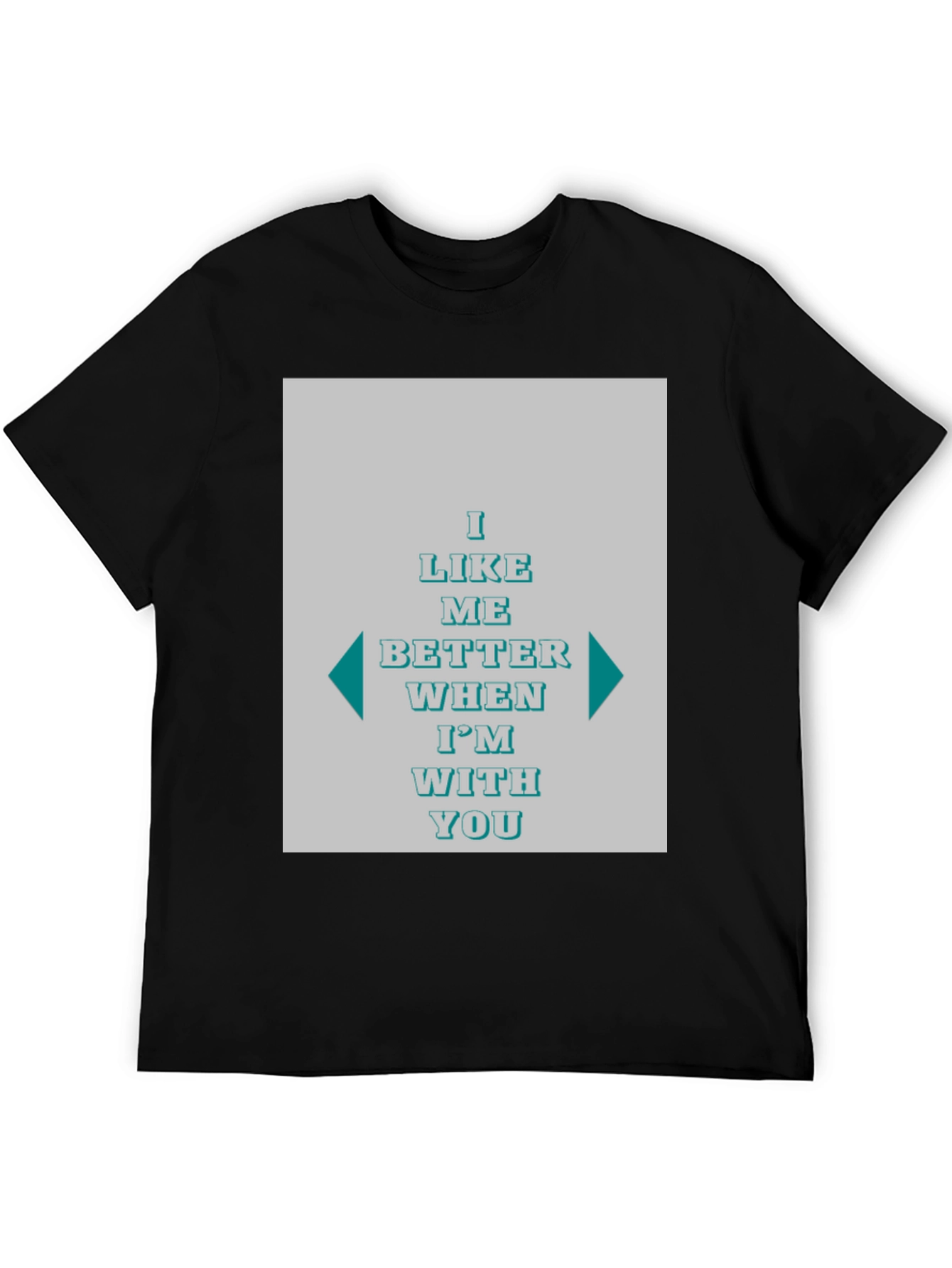 Black I Like Me Better Graphic Tee - Black Cotton T-Shirt view 5