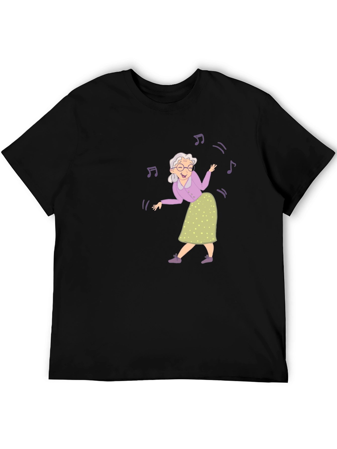 Black Dancing Grandma Black T-Shirt view 5