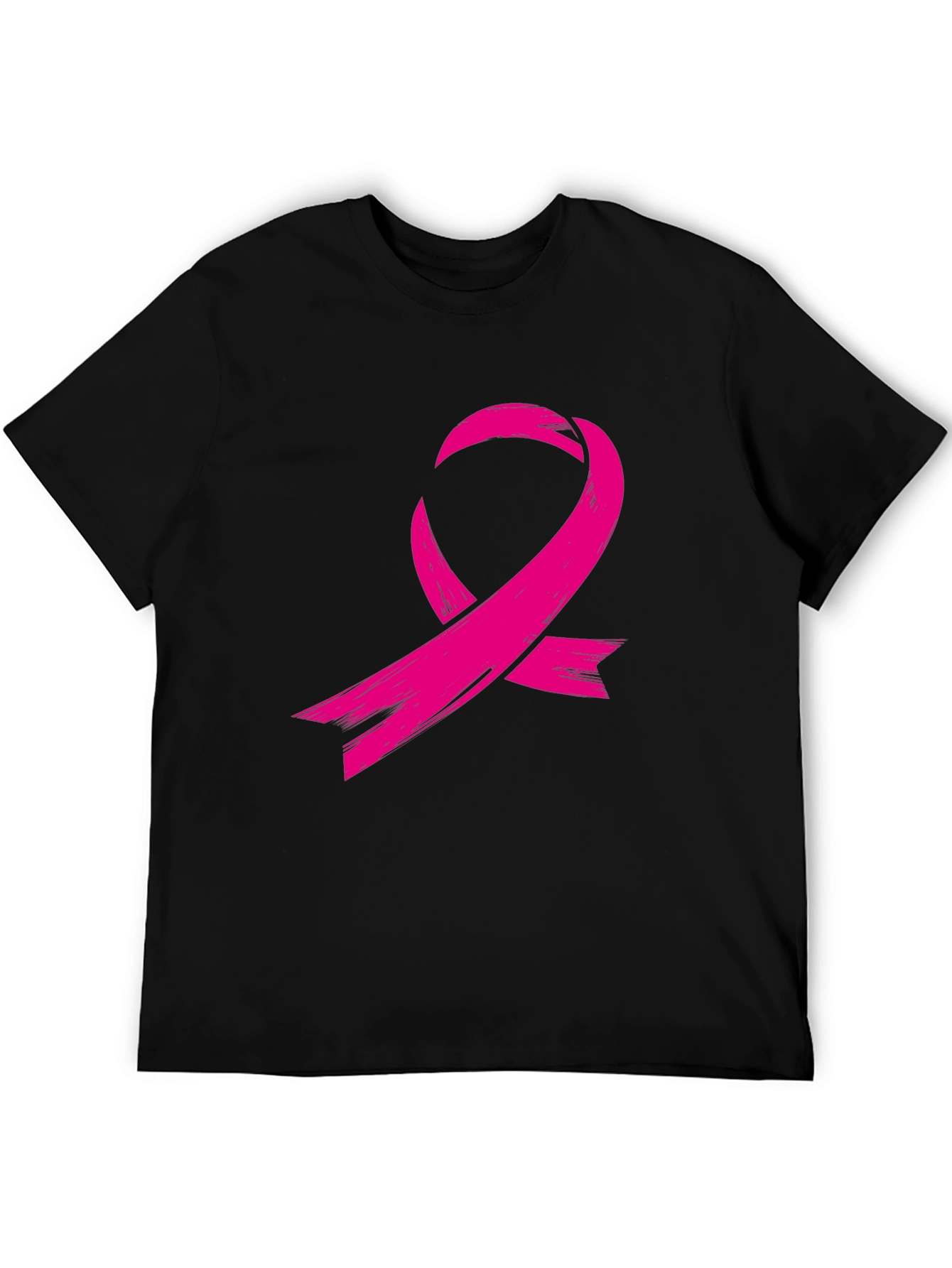 Black Pink Ribbon Graphic Tee - Breast Cancer Awareness view 5