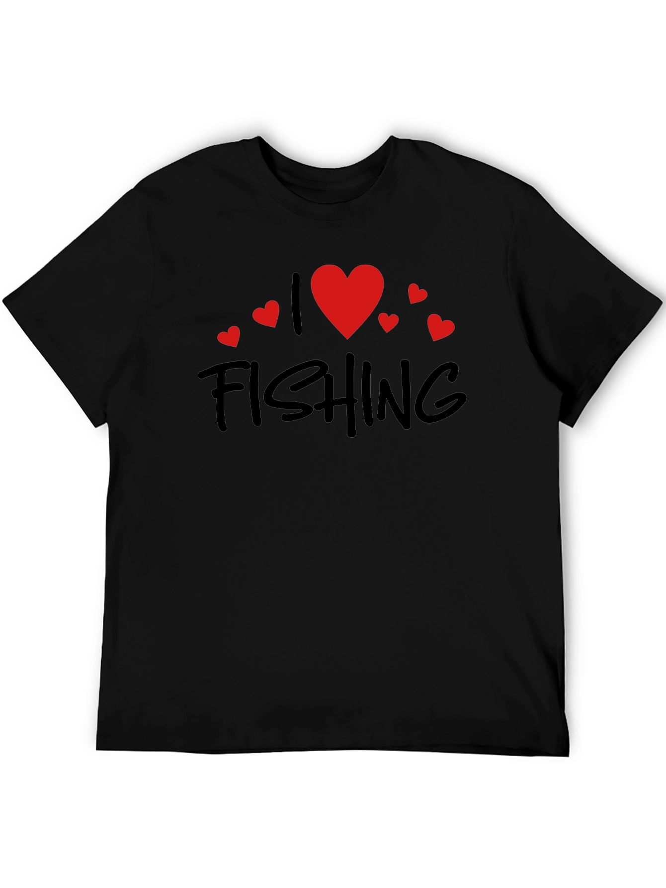 Black I Love Fishing Black Tee view 5