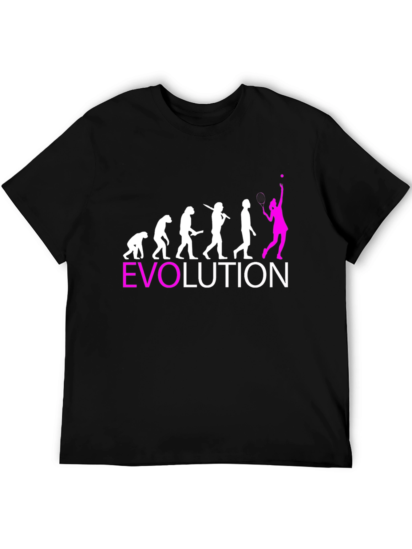 Black Evolution Tennis T-Shirt - Funny Sport Tee view 5