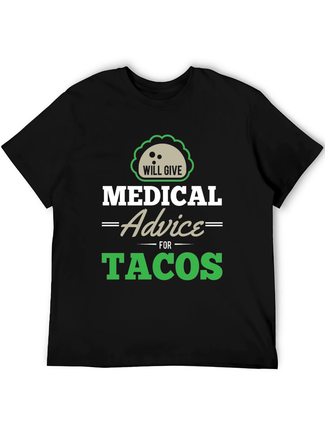 Black Medical Advice For Tacos Graphic Tee view 5