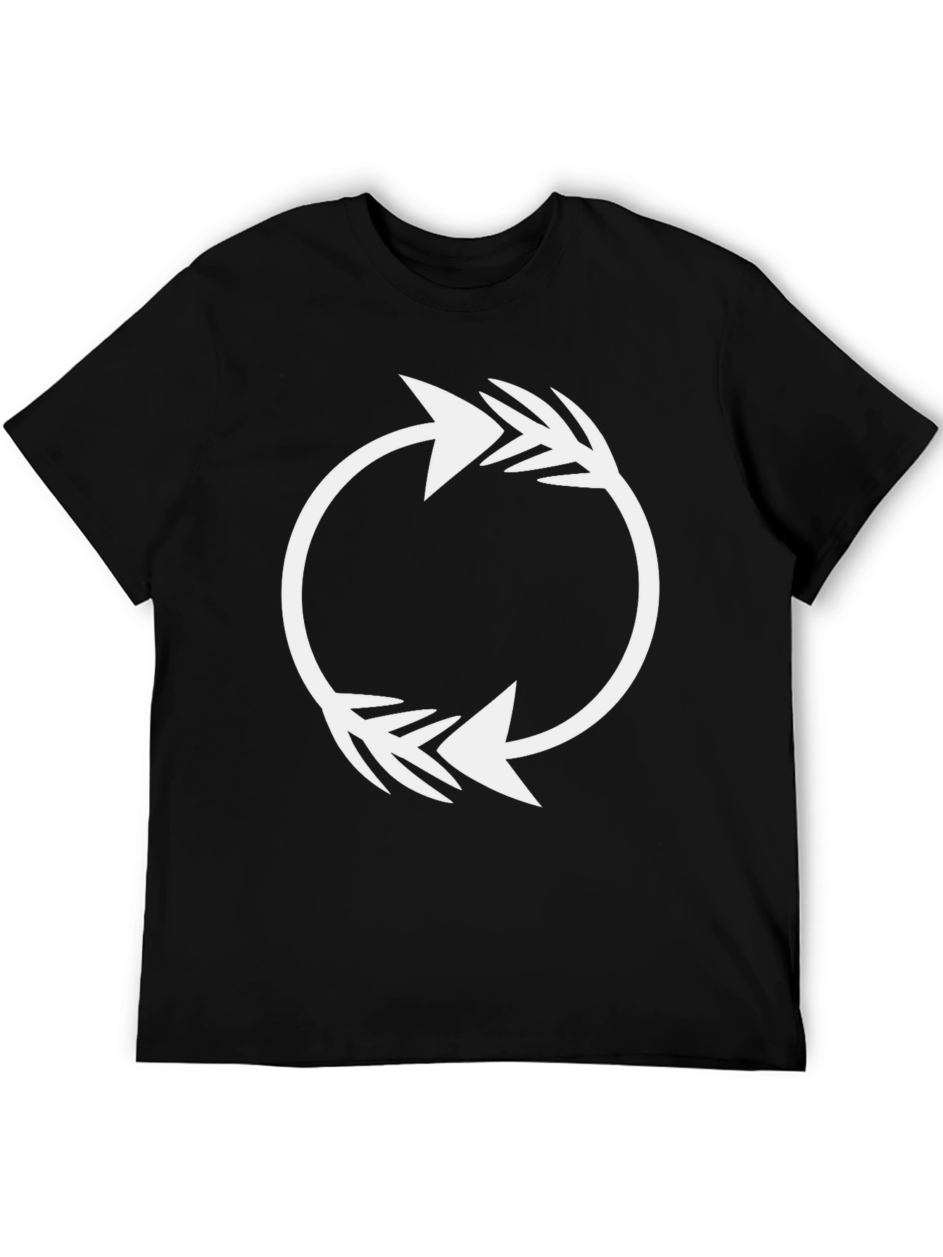 Black Circular Arrow Graphic Tee - Stylish Black T-Shirt view 5