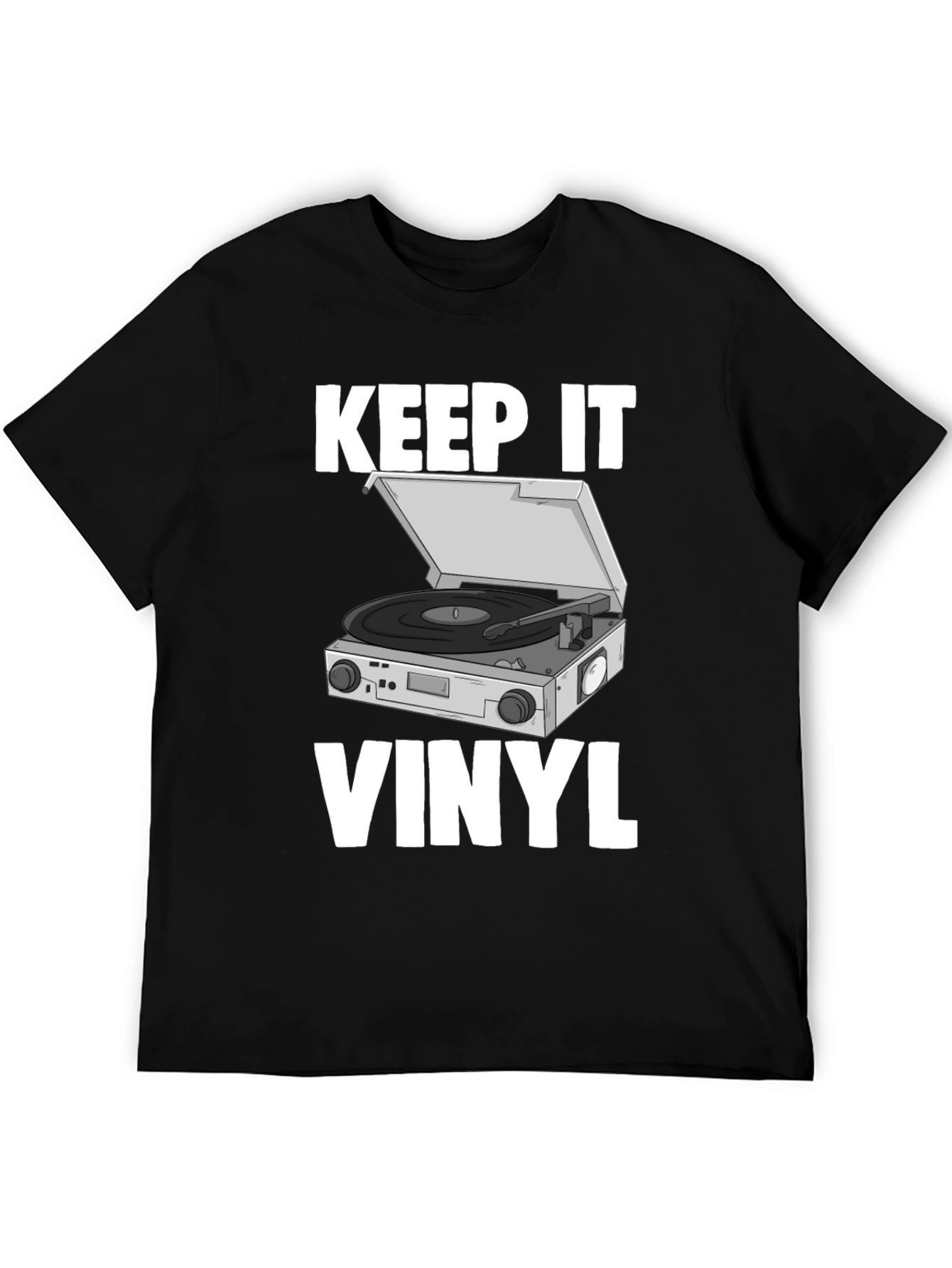 Black Keep It Vinyl T-Shirt - Retro Music Lover Tee view 5