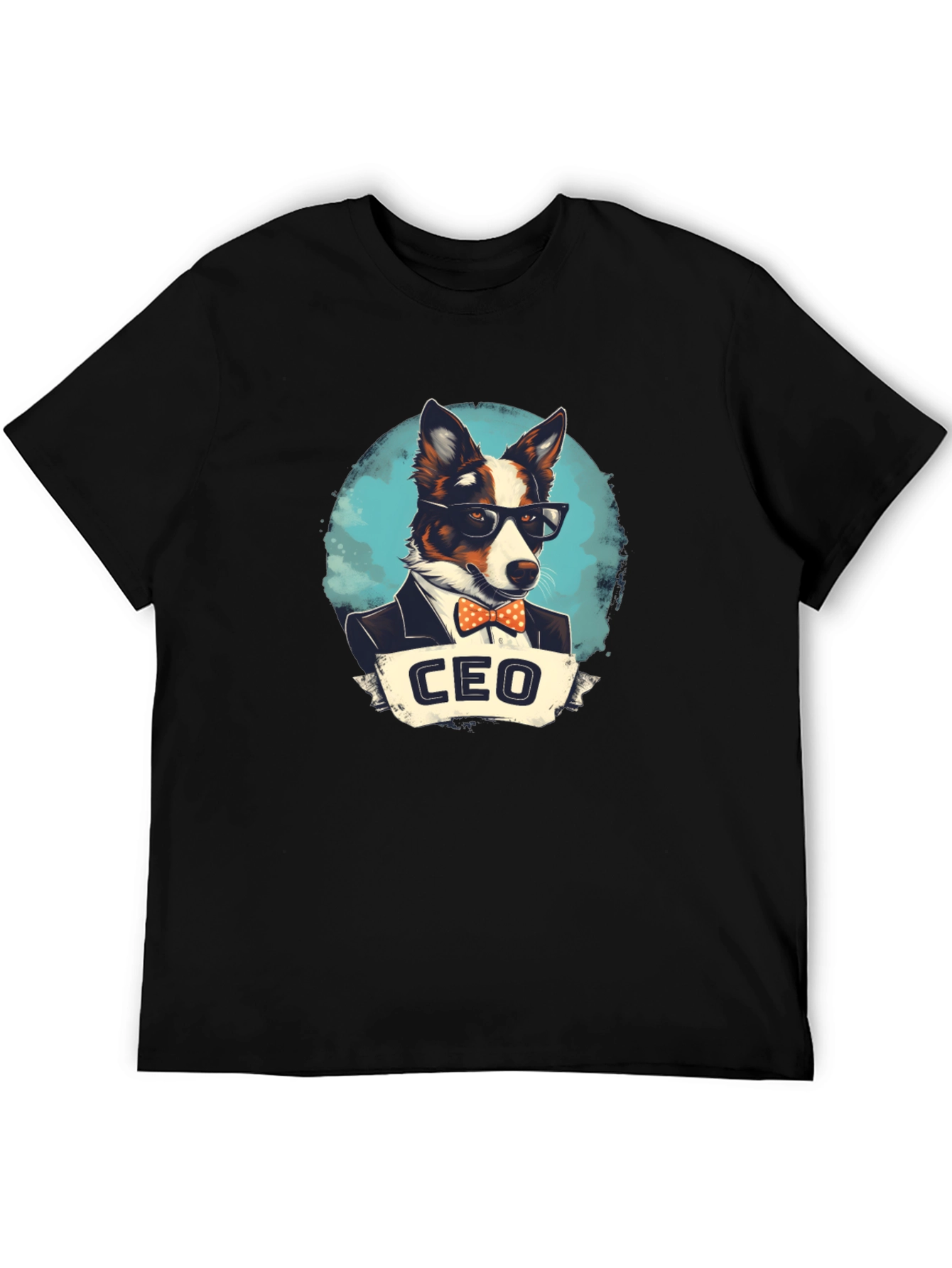 Black CEO Dog T-Shirt - Black Cotton Tee with Funny Graphic view 5
