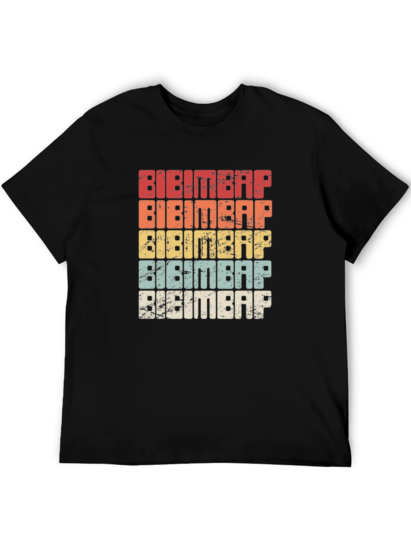 Black Bibimbap Retro T-Shirt - Korean Food Lover Tee view 5