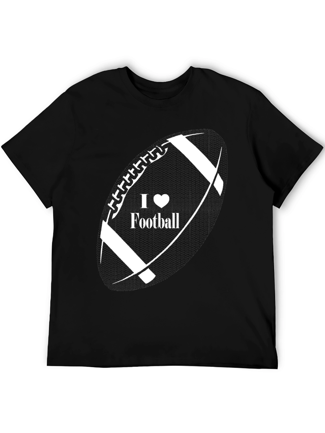 Black I Heart Football Black T-Shirt view 5