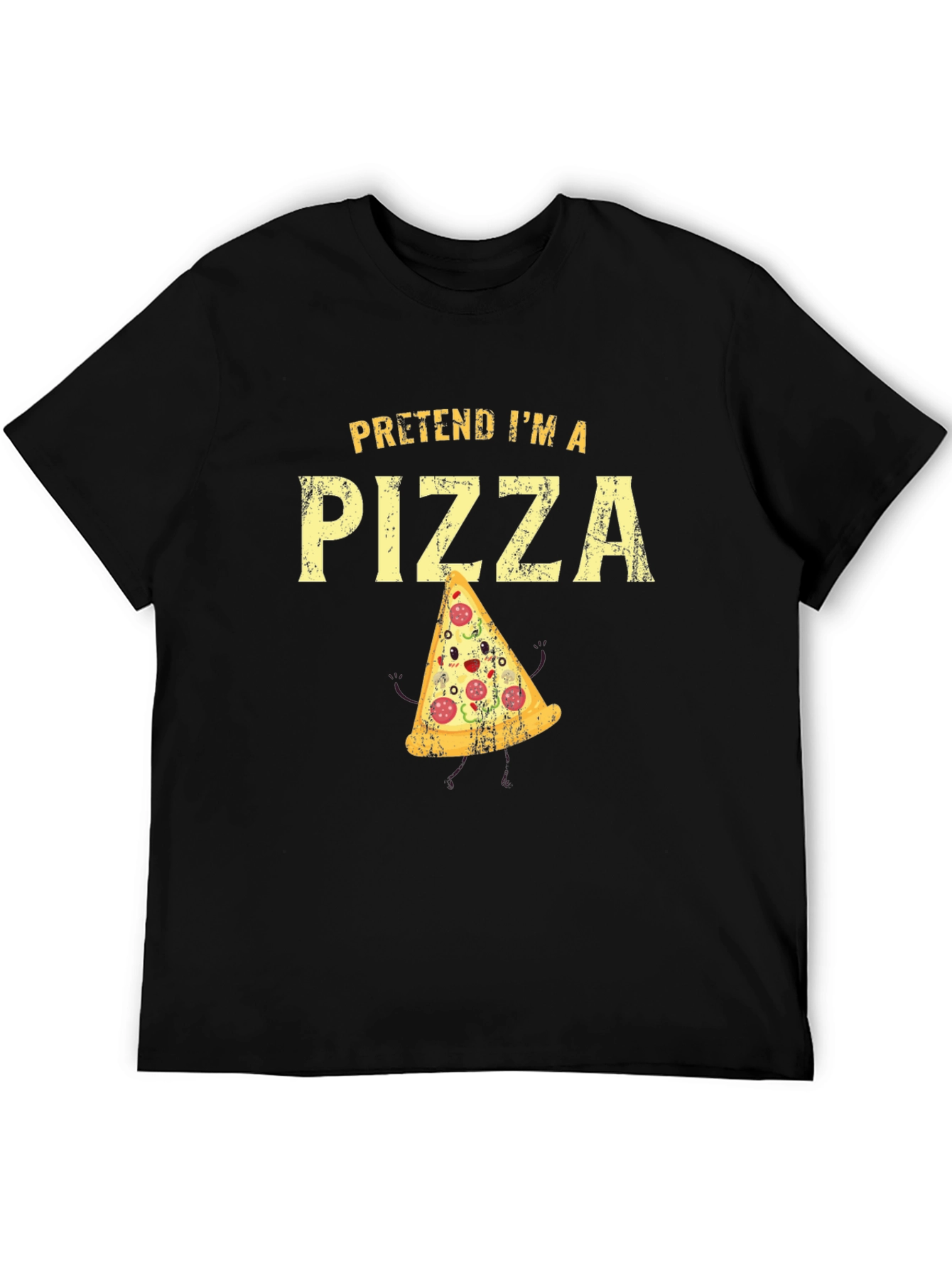 Black Pretend I'm A Pizza Graphic T-Shirt view 5