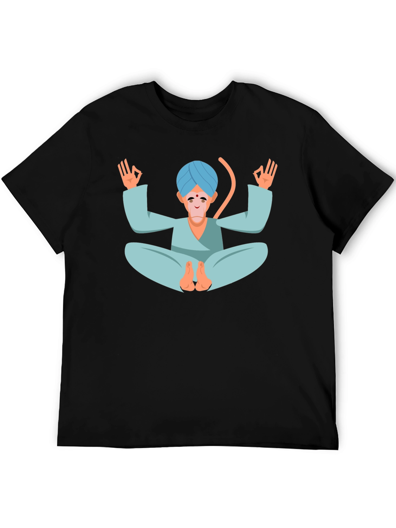 Black Meditating Monkey T-Shirt - Yoga Inspired Tee view 5