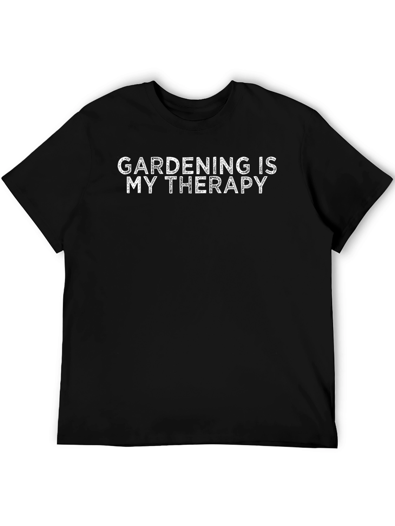Black Gardening is My Therapy T-Shirt - Black Cotton view 5