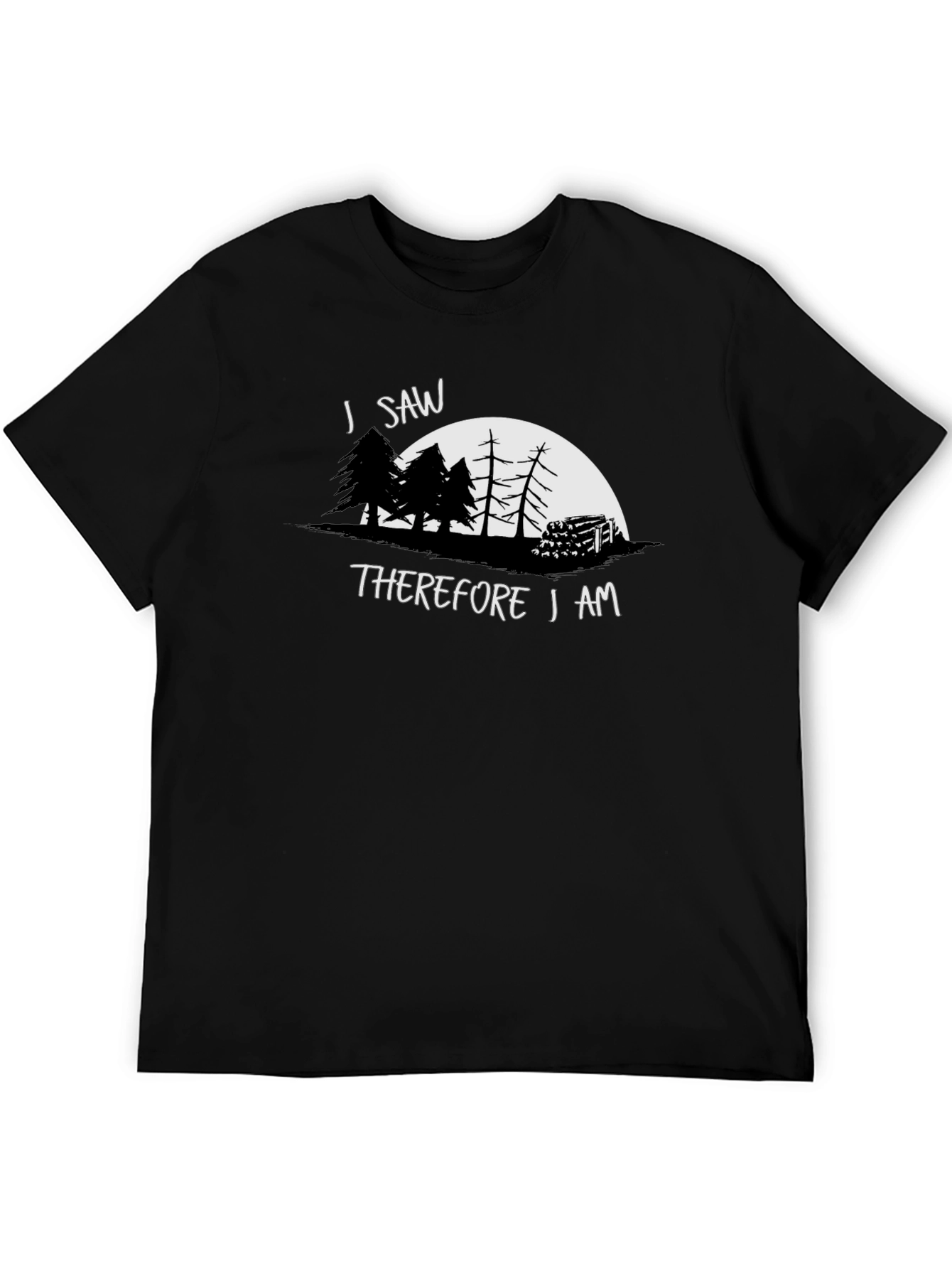 Black I Saw Therefore I Am Graphic T-Shirt view 5