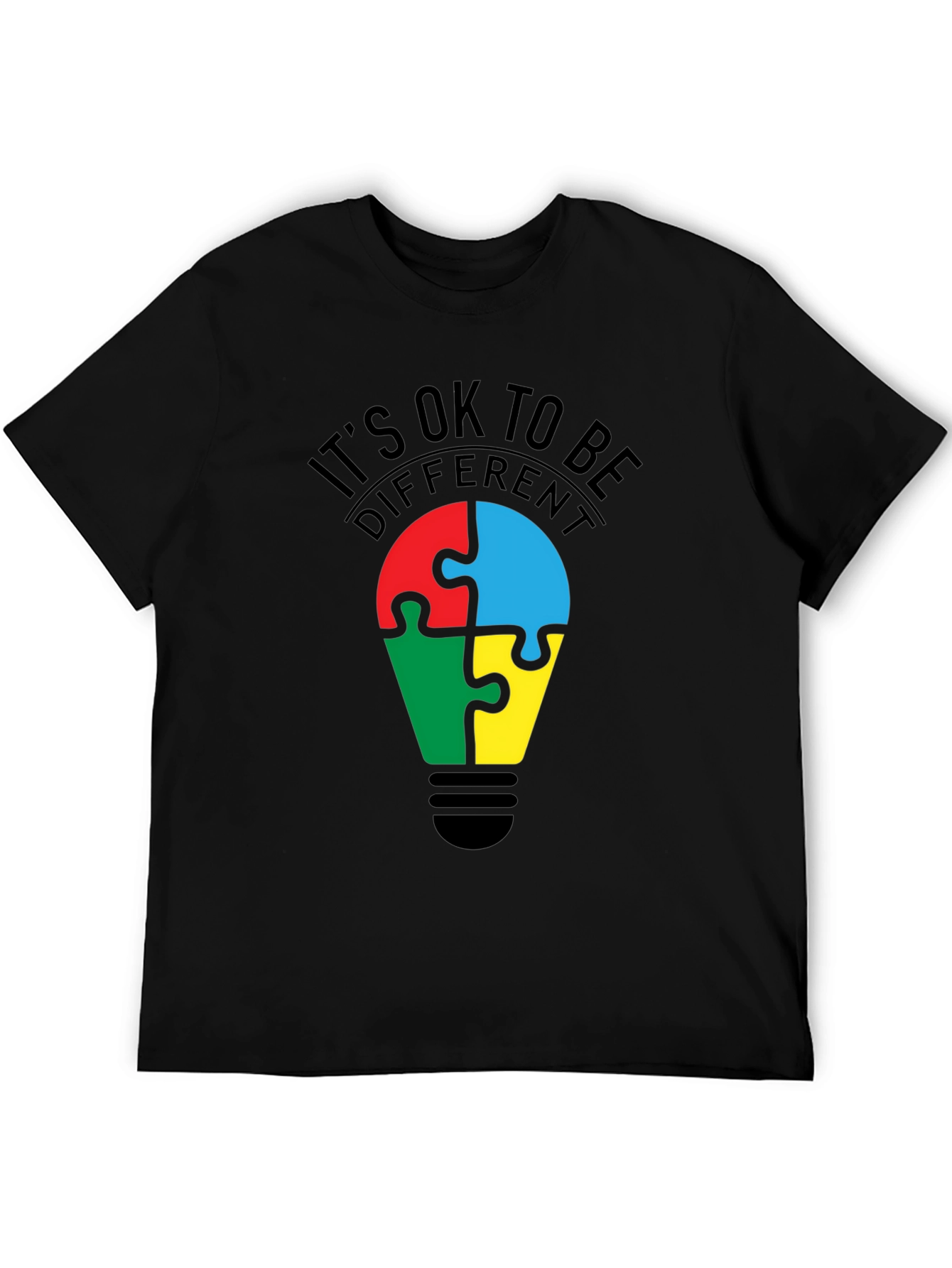 Black It's Ok to Be Different T-Shirt view 5