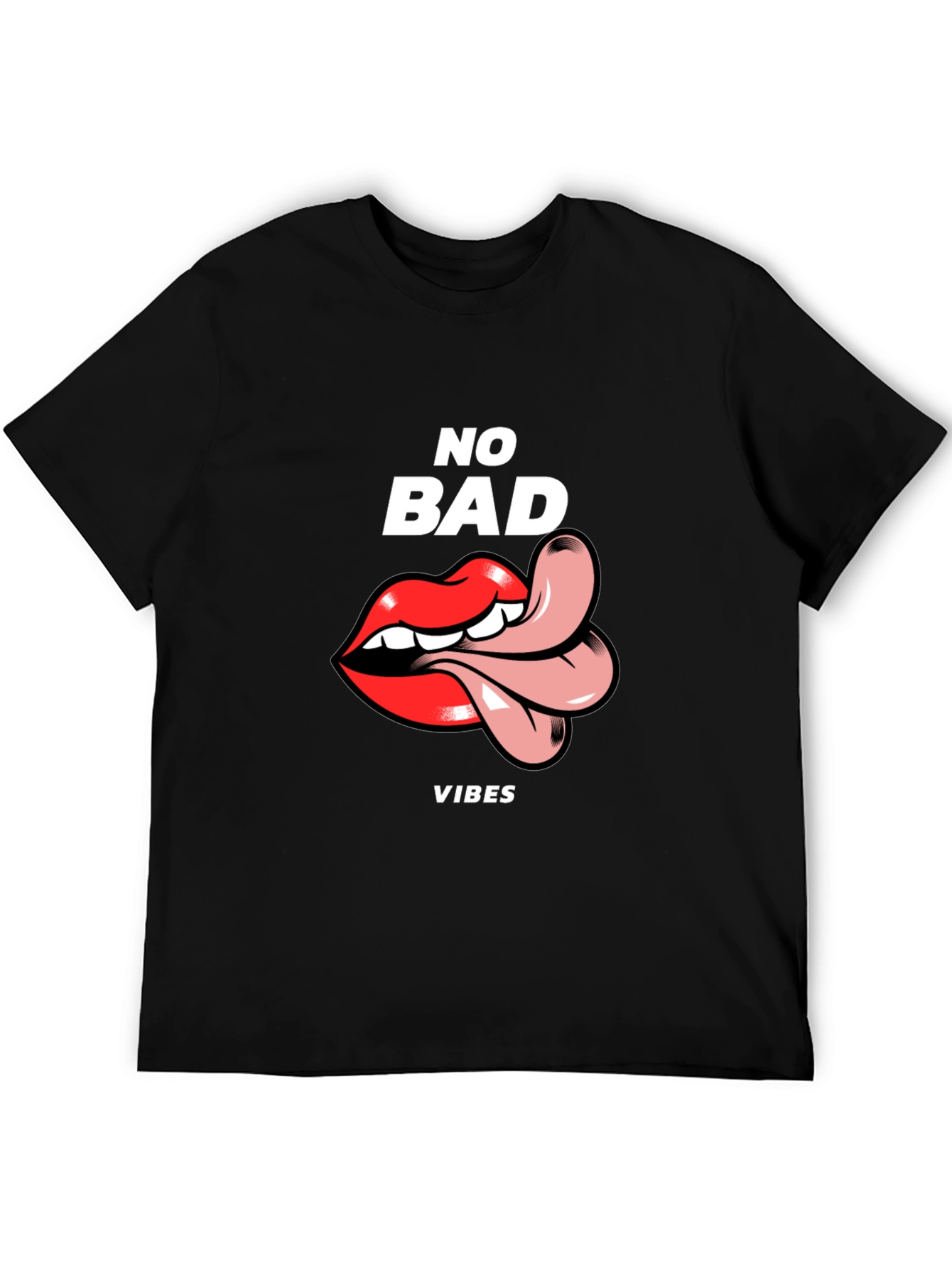 Black No Bad Vibes Graphic Tee - Black view 5