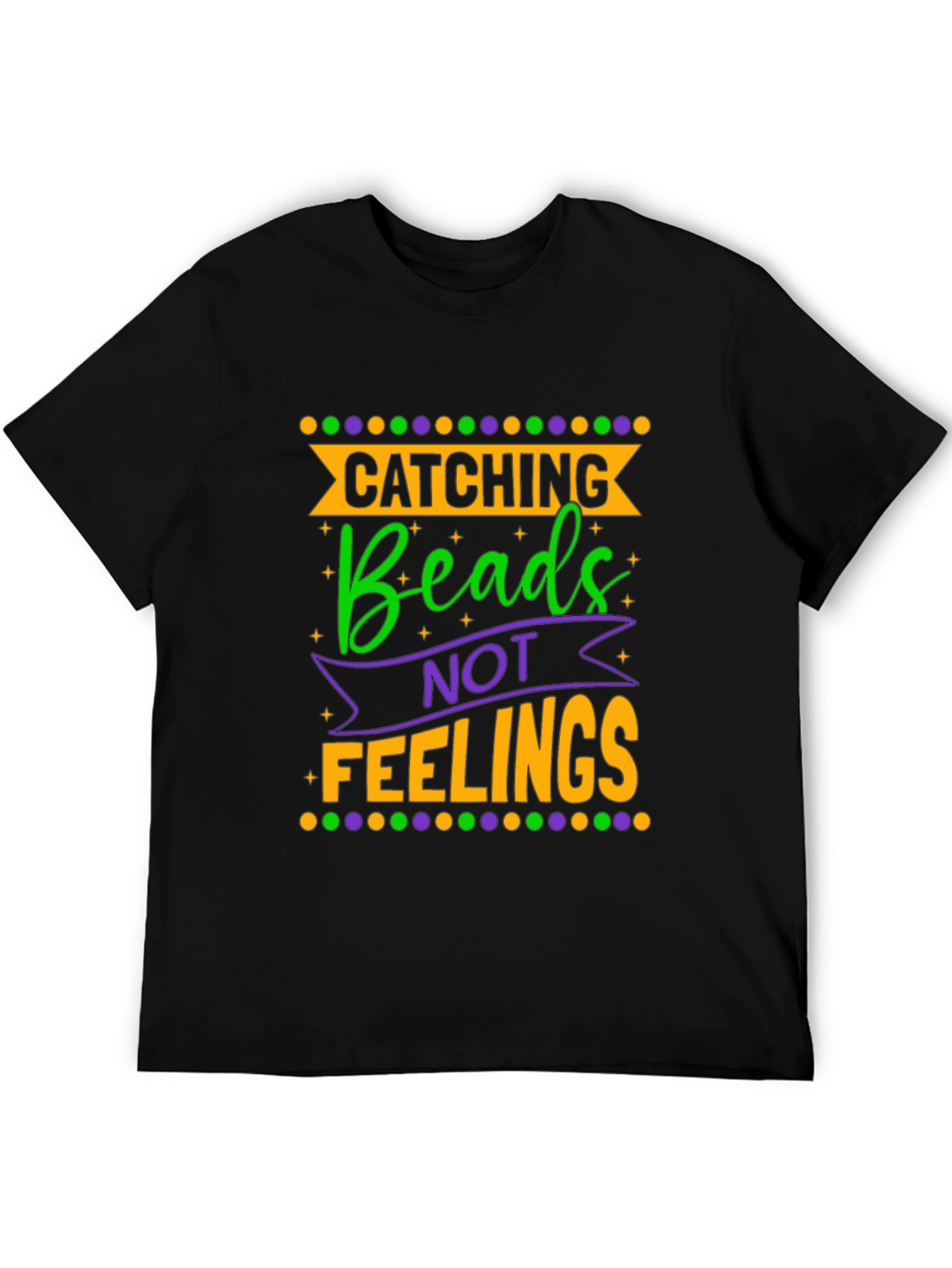 Black Catching Beads Not Feelings Graphic Tee view 5