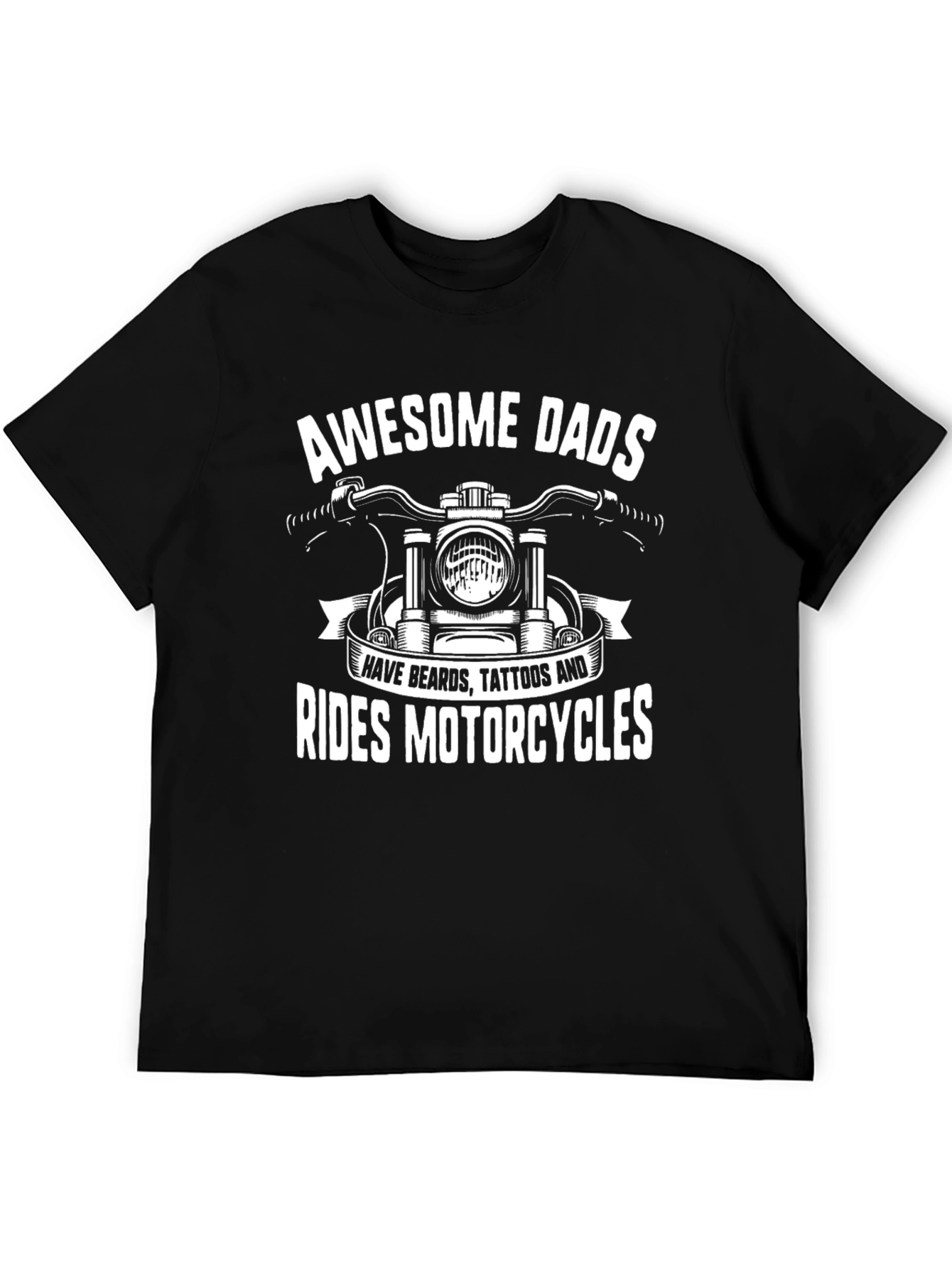 Black Awesome Dads Motorcycle T-Shirt view 5