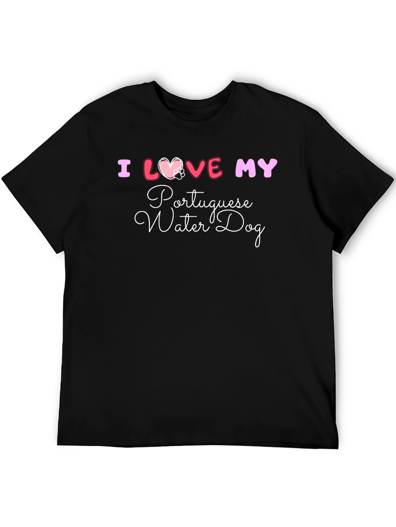 Black I Love My Portuguese Water Dog T-Shirt view 5