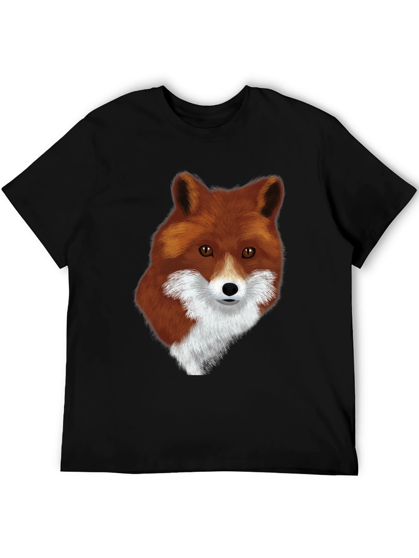 Black Fox Graphic Black T-Shirt - Stylish Animal Print Tee view 5