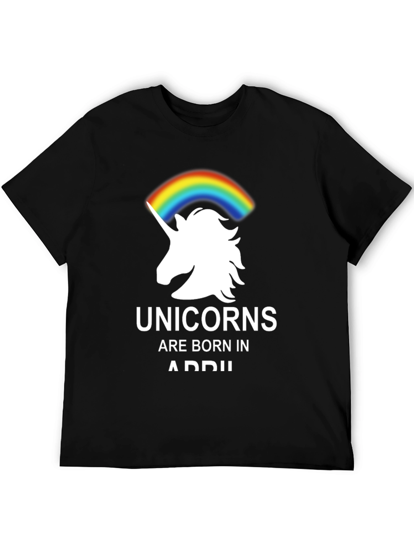 Black Unicorns Are Born in April T-Shirt view 5
