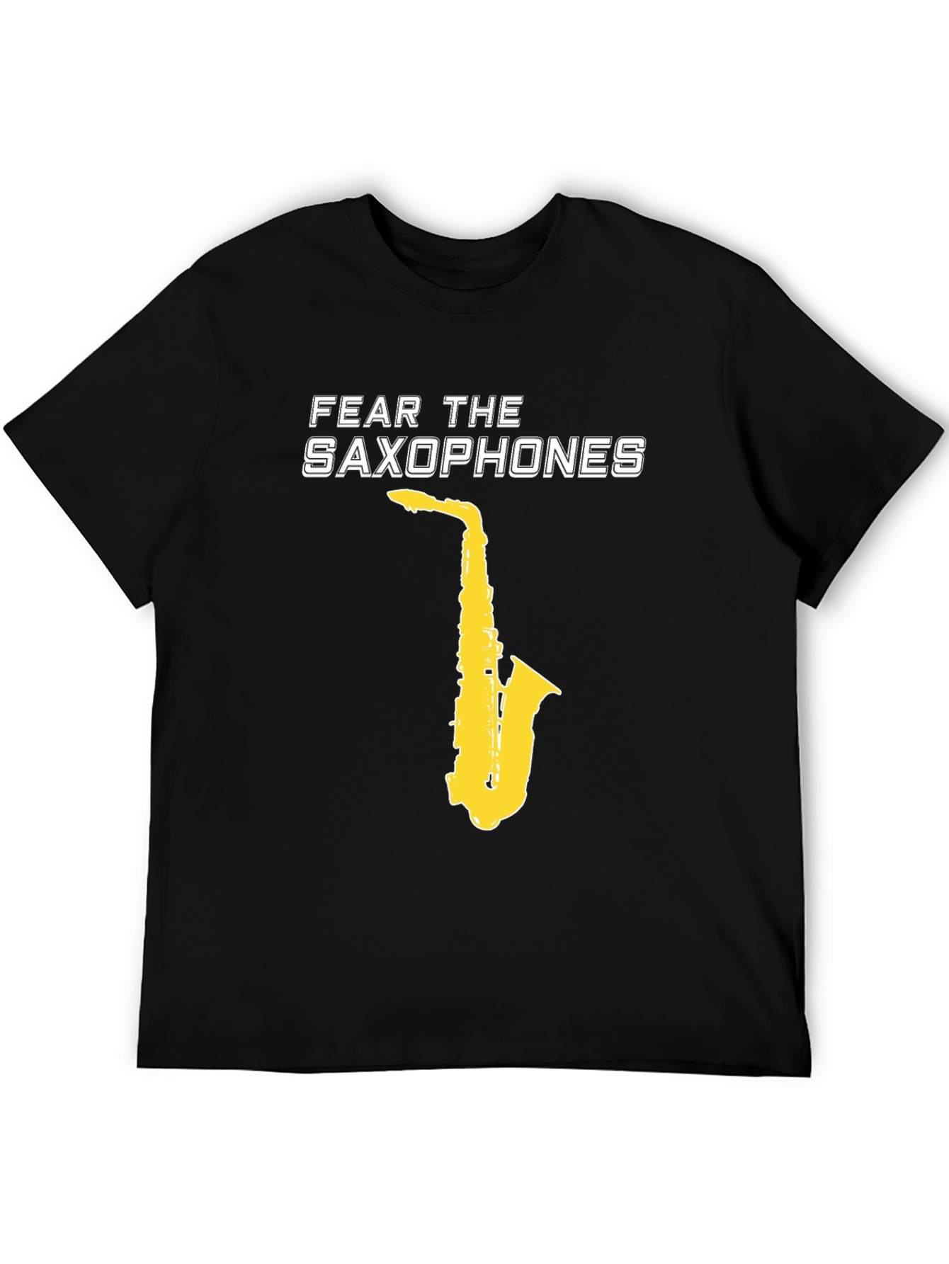 Black Fear the Saxophones Graphic Tee view 5