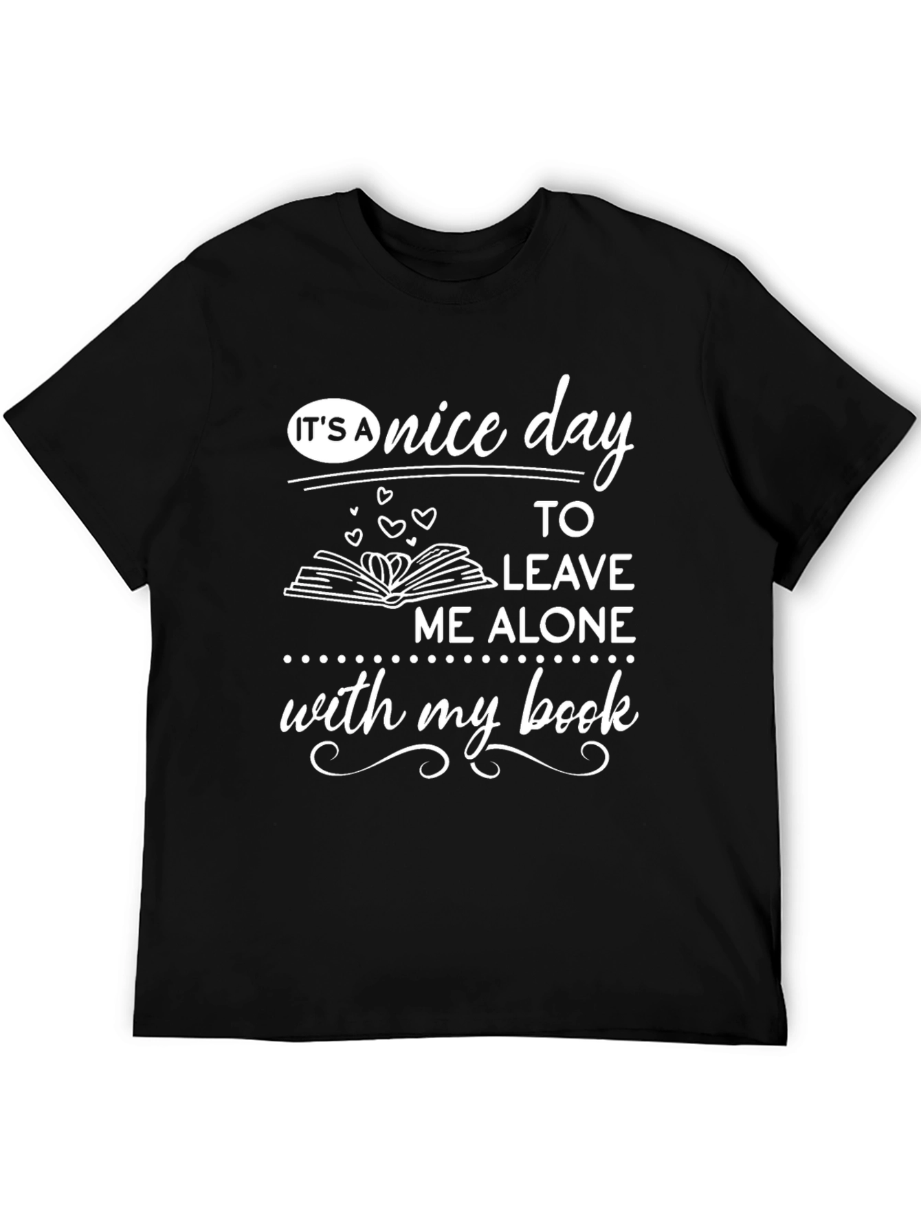 Black Funny Reader T-Shirt - Leave Me Alone With My Book view 5