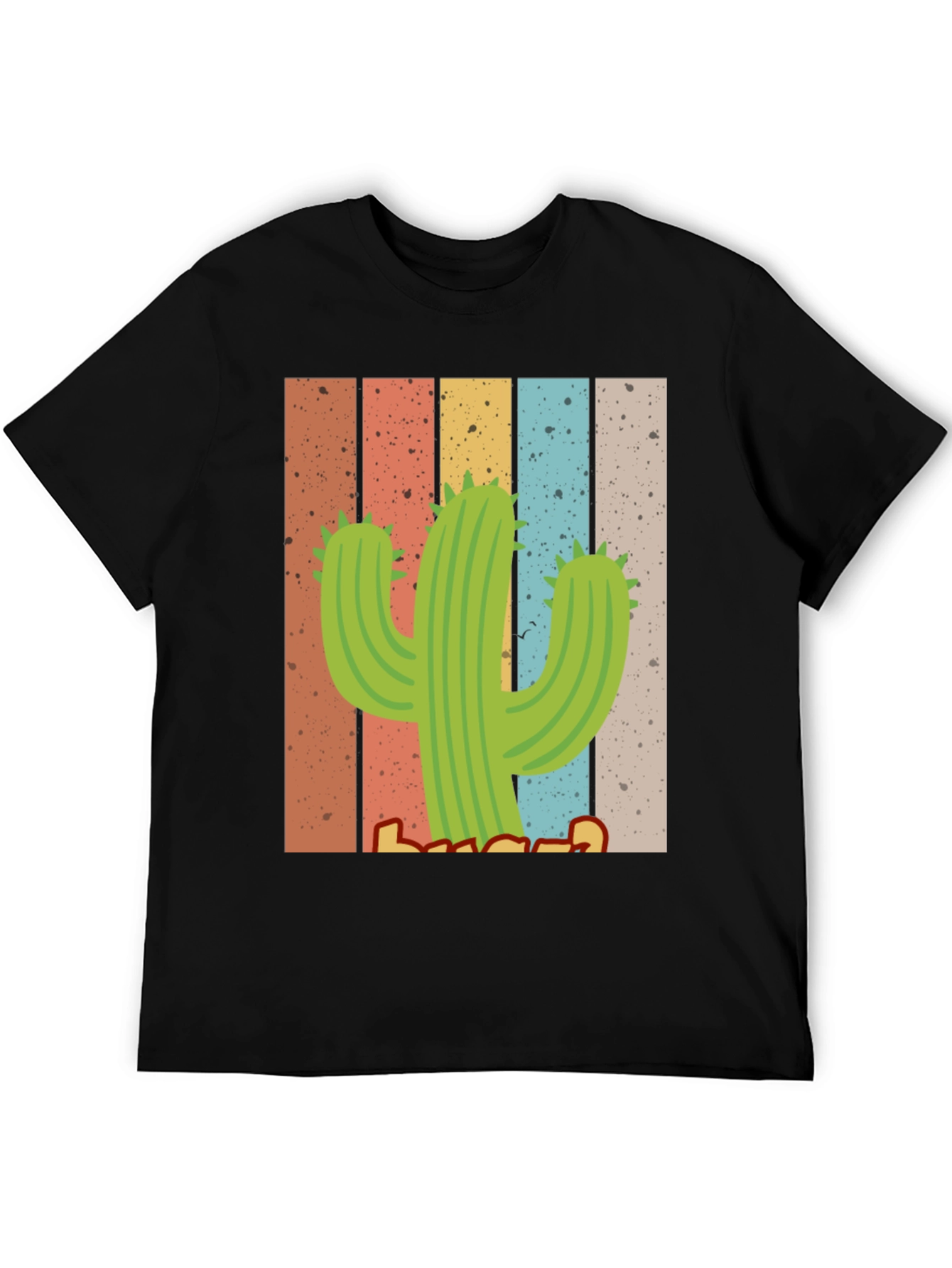 Black Retro Cactus T-Shirt - Desert Vibes view 5
