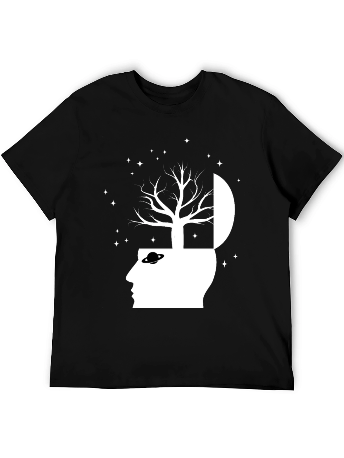 Black Cosmic Mind T-Shirt - Black Graphic Tee view 5
