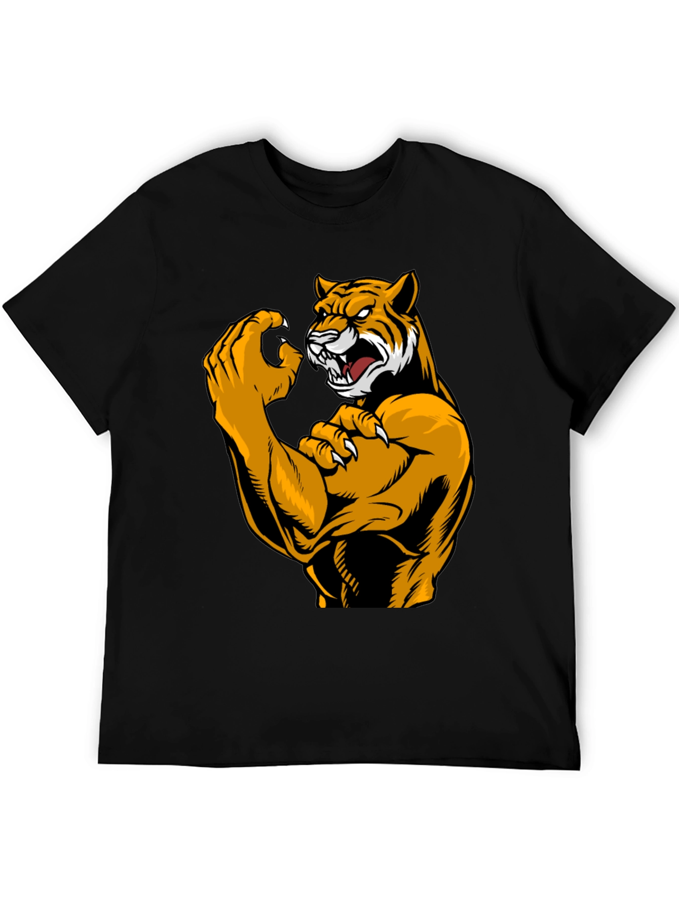 Black Tiger Muscle Black T-Shirt view 5