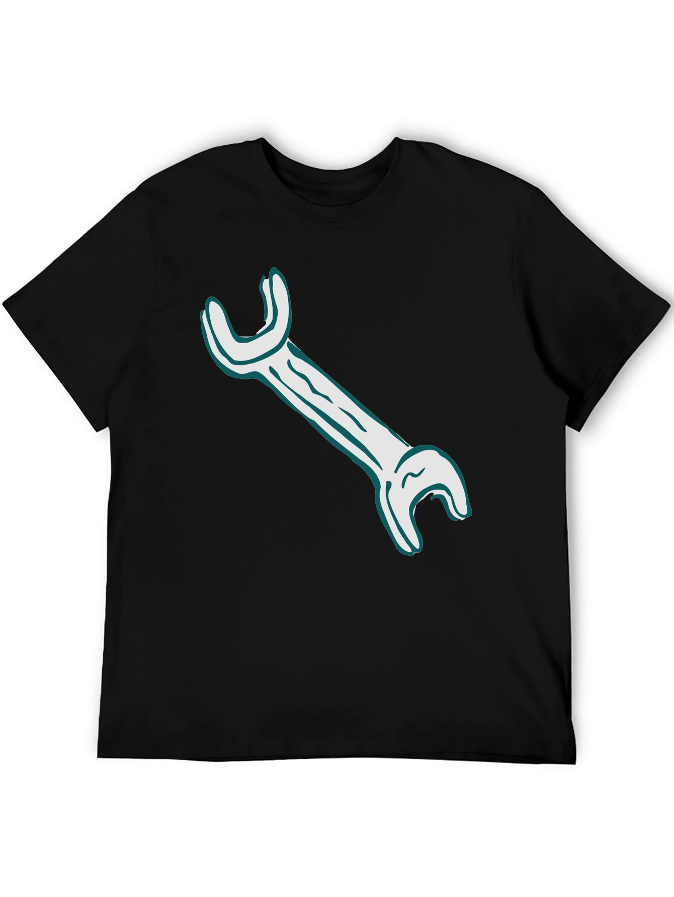 Black Wrench Graphic Tee - Black Crew Neck T-Shirt view 5