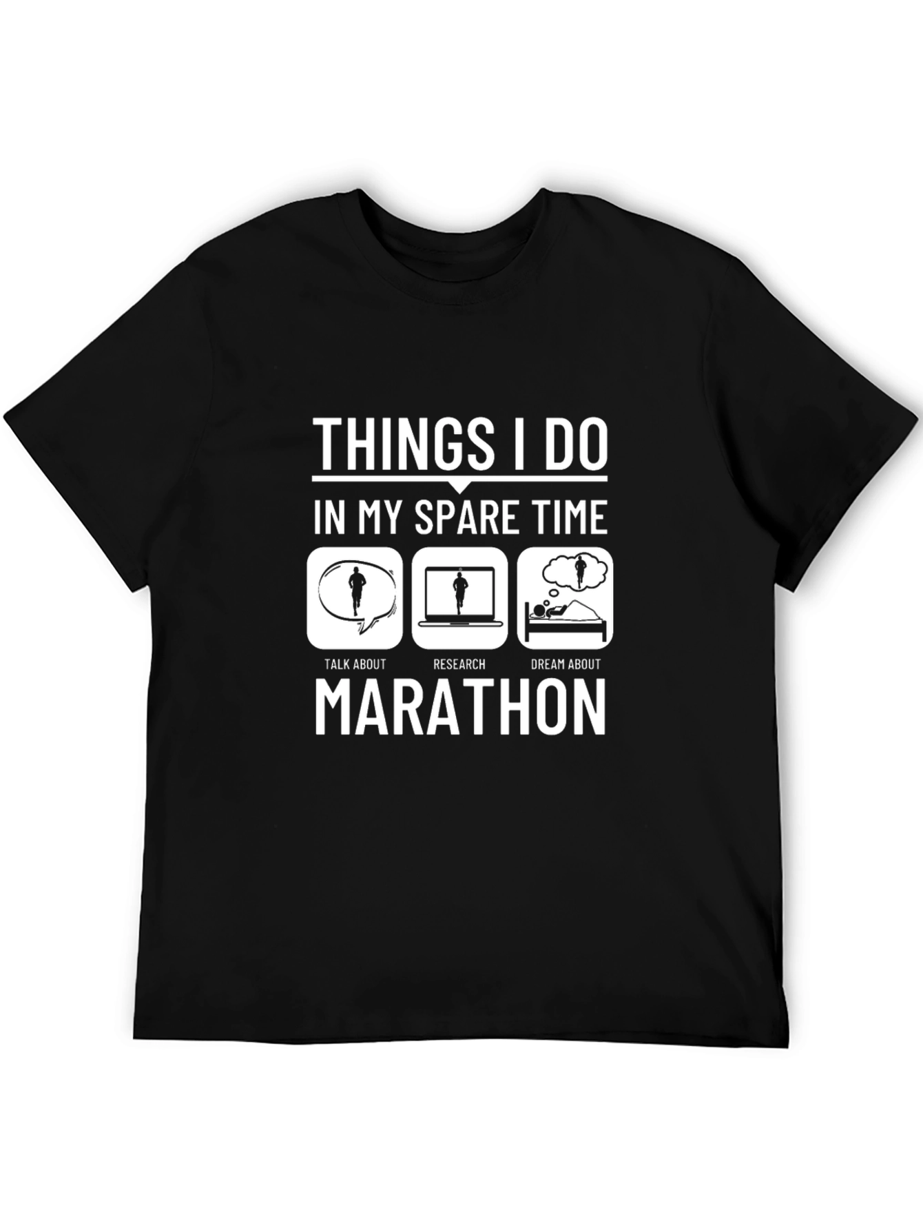 Black Marathon Runner Spare Time T-Shirt view 5
