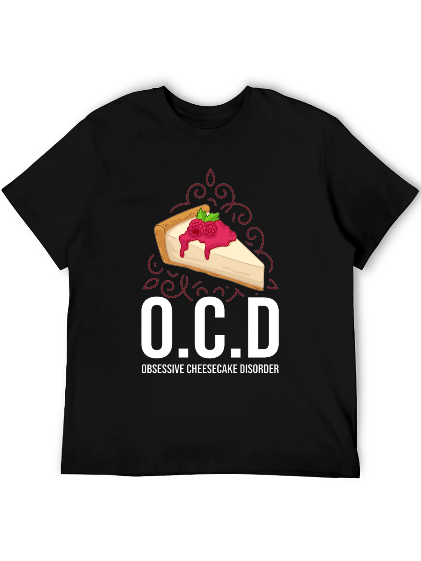 Black OCD Obsessive Cheesecake Disorder Graphic Tee view 5