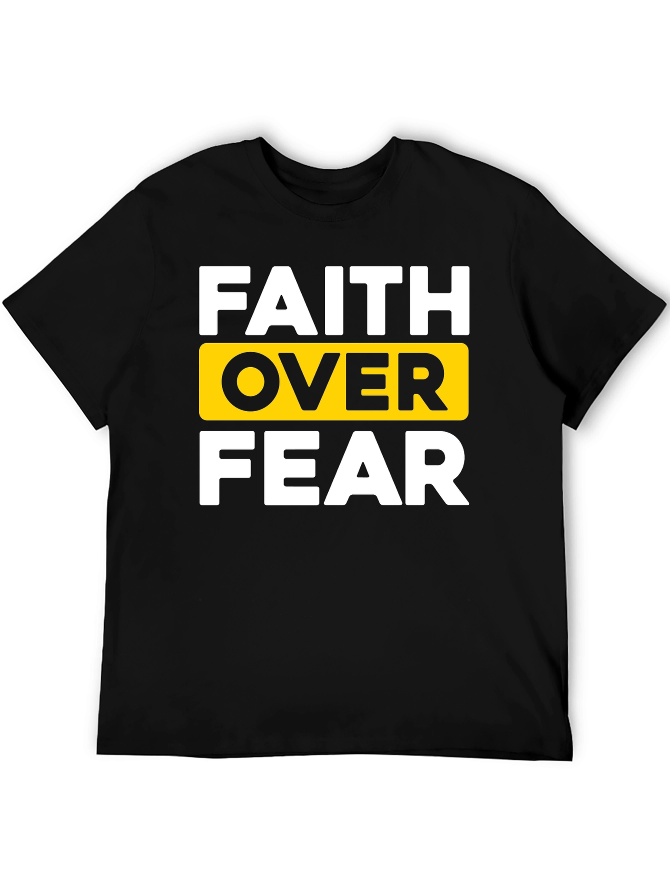 Black Faith Over Fear Black T-Shirt - Inspirational Design view 5