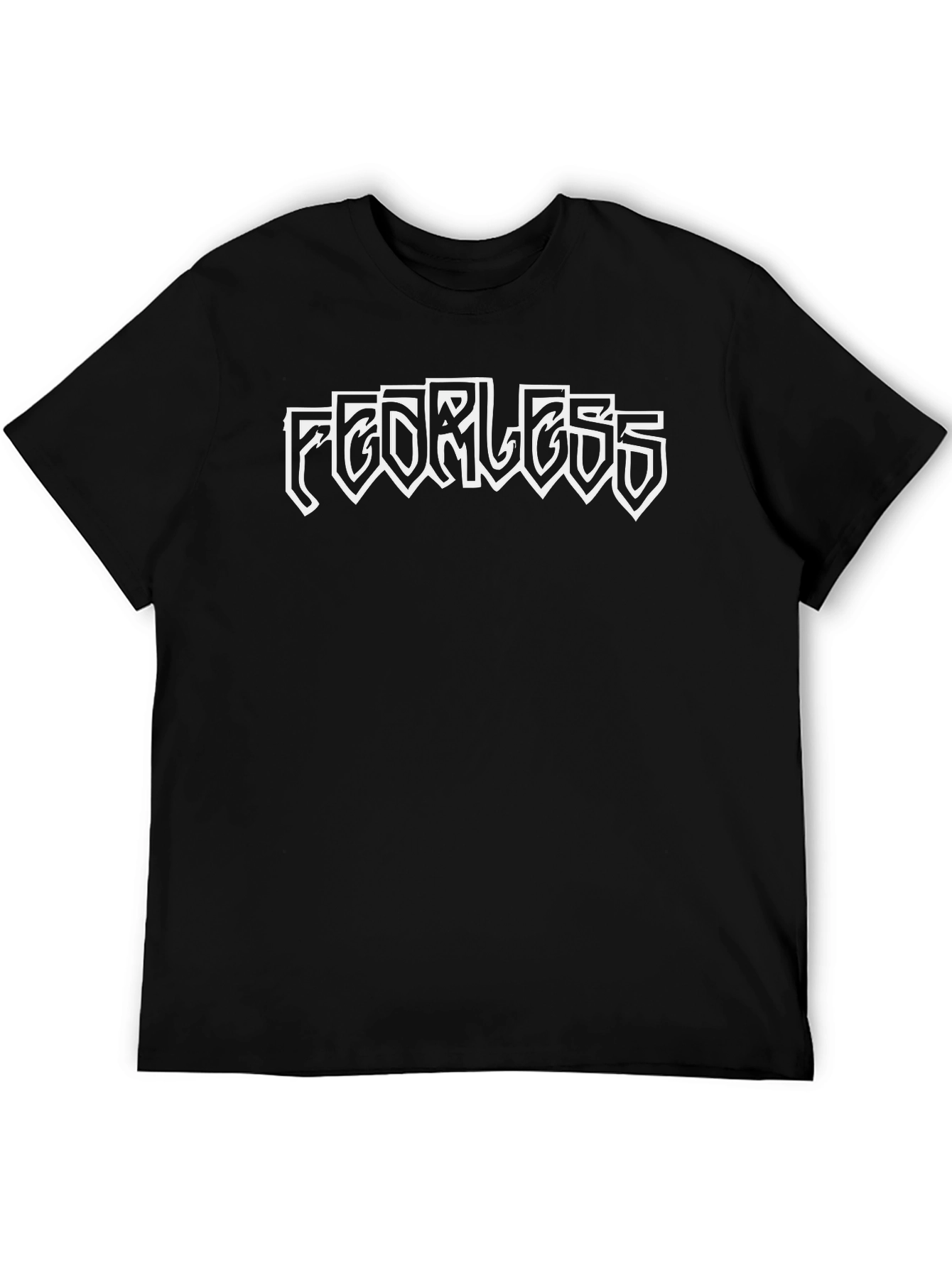 Black Fearless Black Graphic Tee - Bold Streetwear view 5