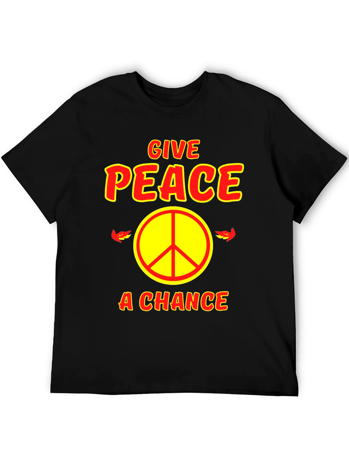 Black Give Peace A Chance Graphic T-Shirt view 5
