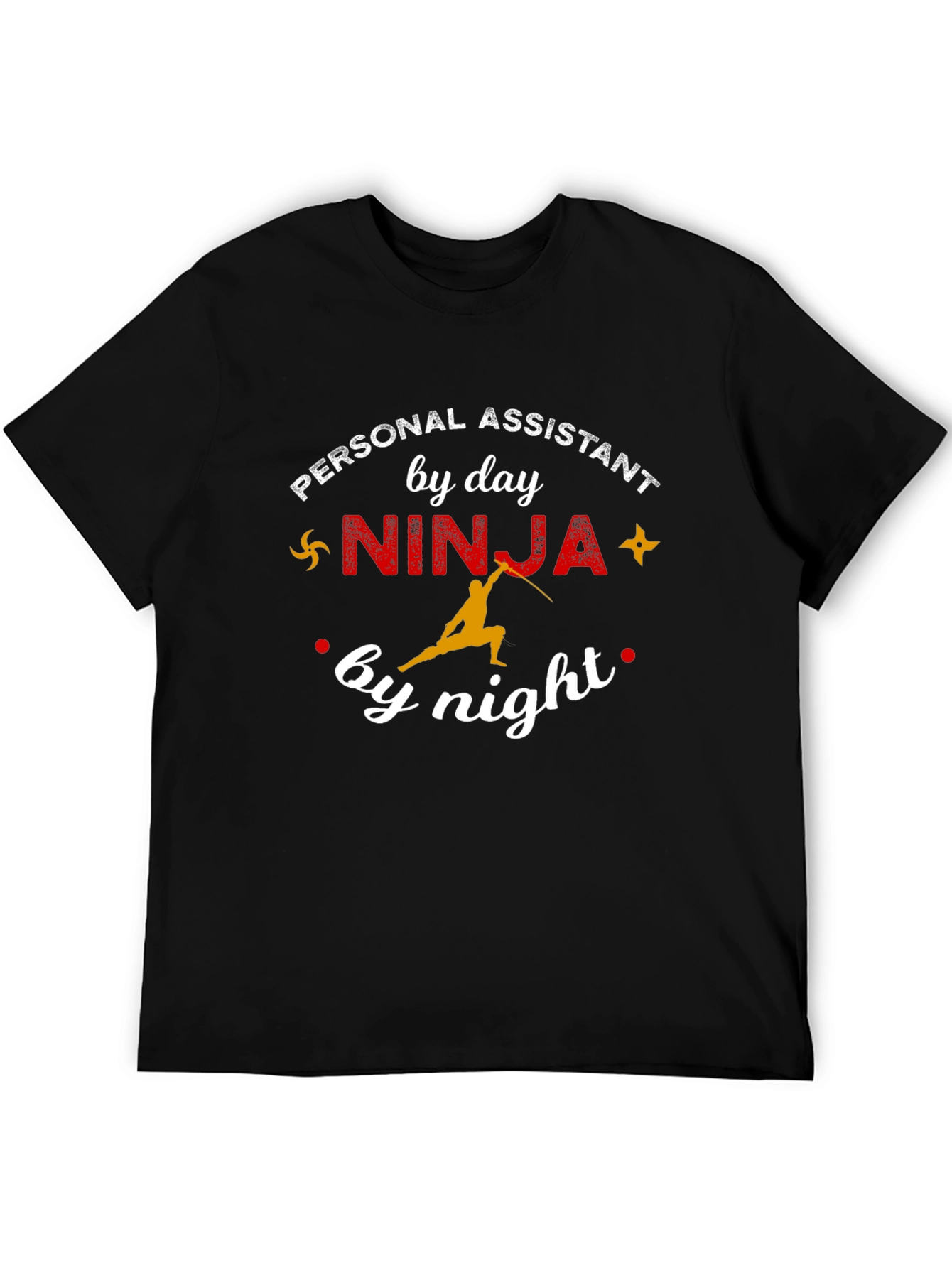 Black Personal Assistant Ninja T-Shirt - Day & Night view 5
