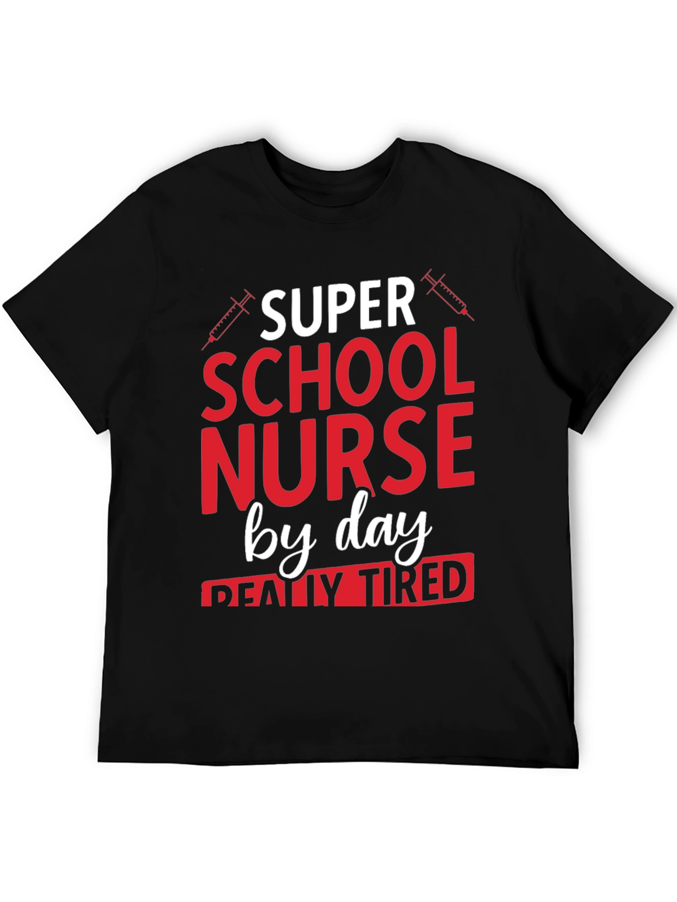 Black Super School Nurse By Day T-Shirt view 5