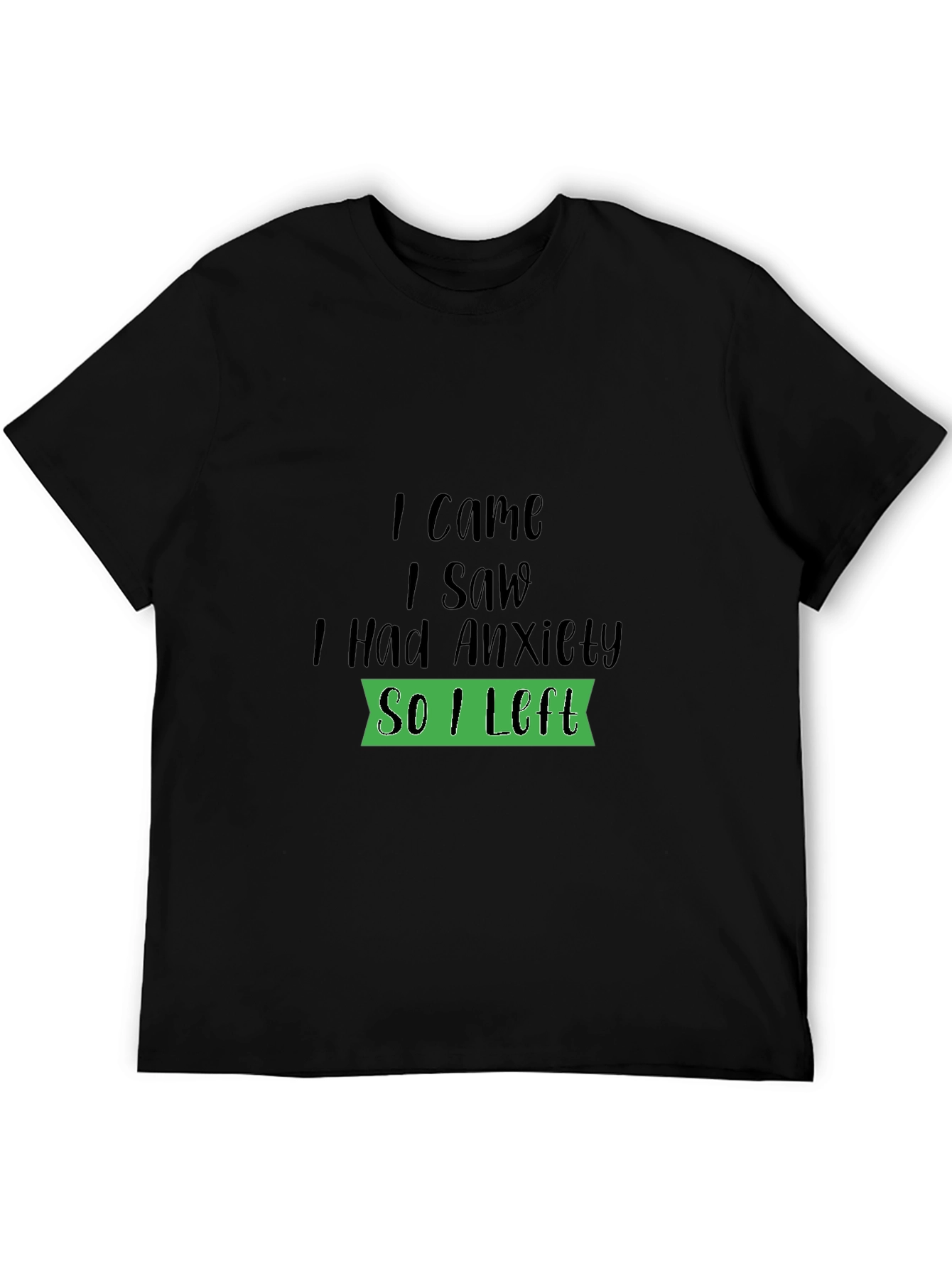 Black Anxiety Humor Black T-Shirt view 5