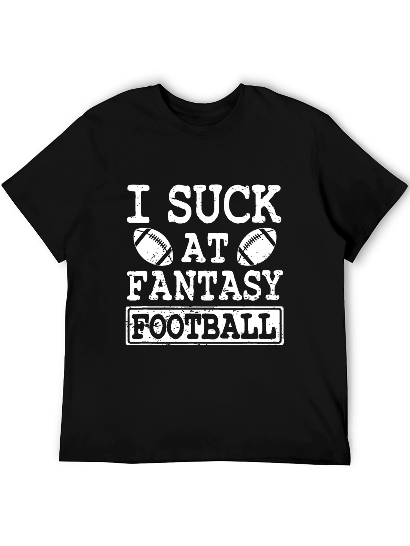 Black I Suck At Fantasy Football Black Graphic Tee view 5