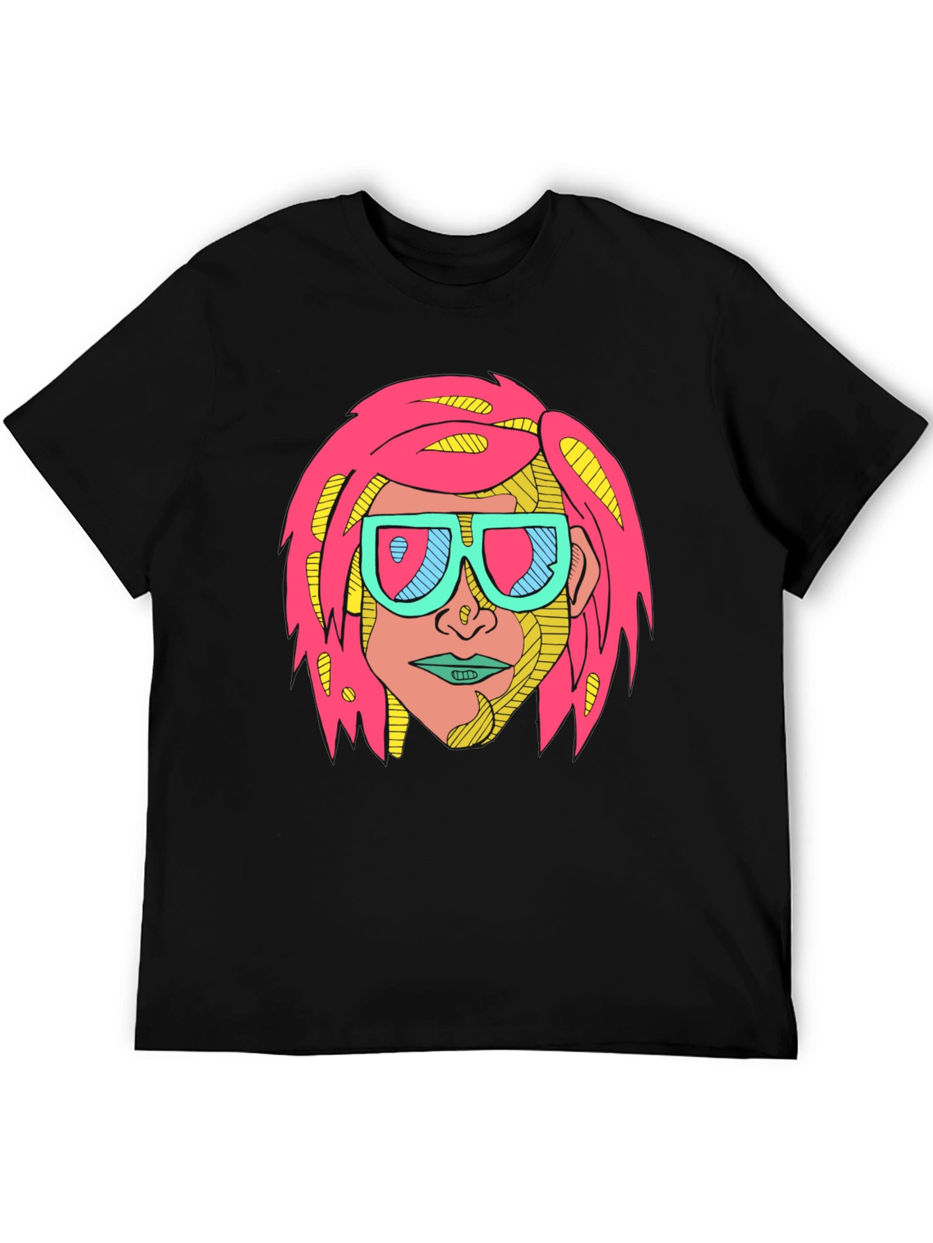 Black Funky Graphic Tee - Retro Pop Art Design view 5