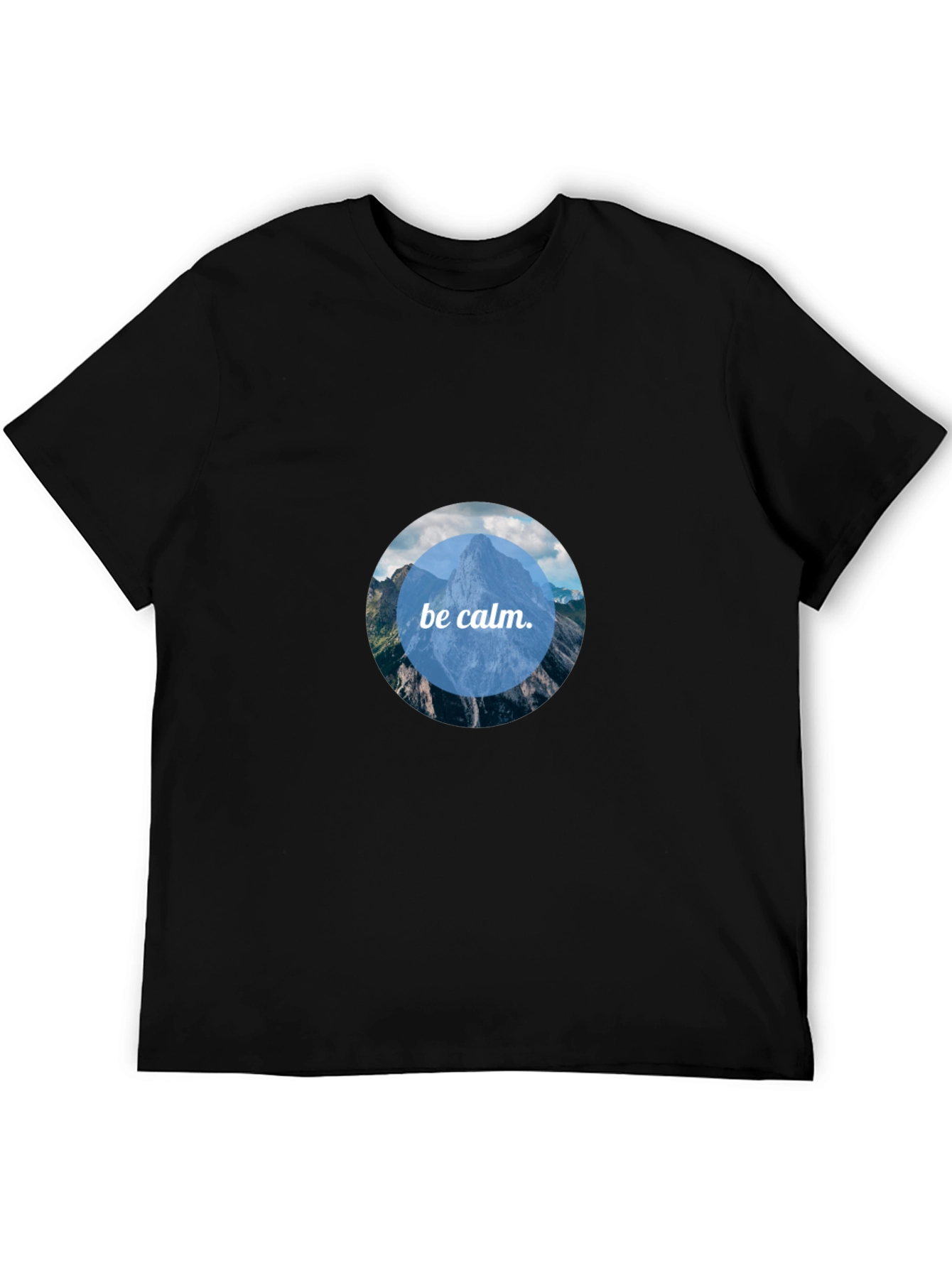 Black Be Calm Mountain Scene Tee - Black view 5