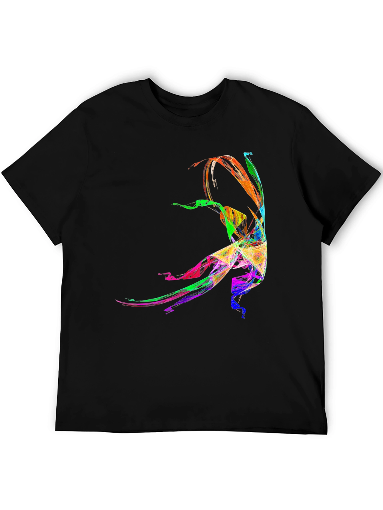 Black Colorful Abstract Dancer Graphic Tee view 5