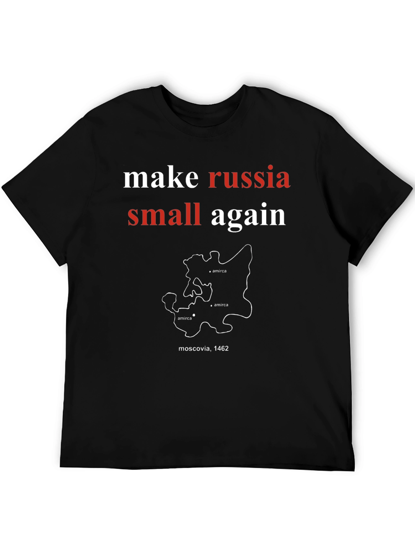 Black Make Russia Small Again T-Shirt - Black Cotton Tee view 5